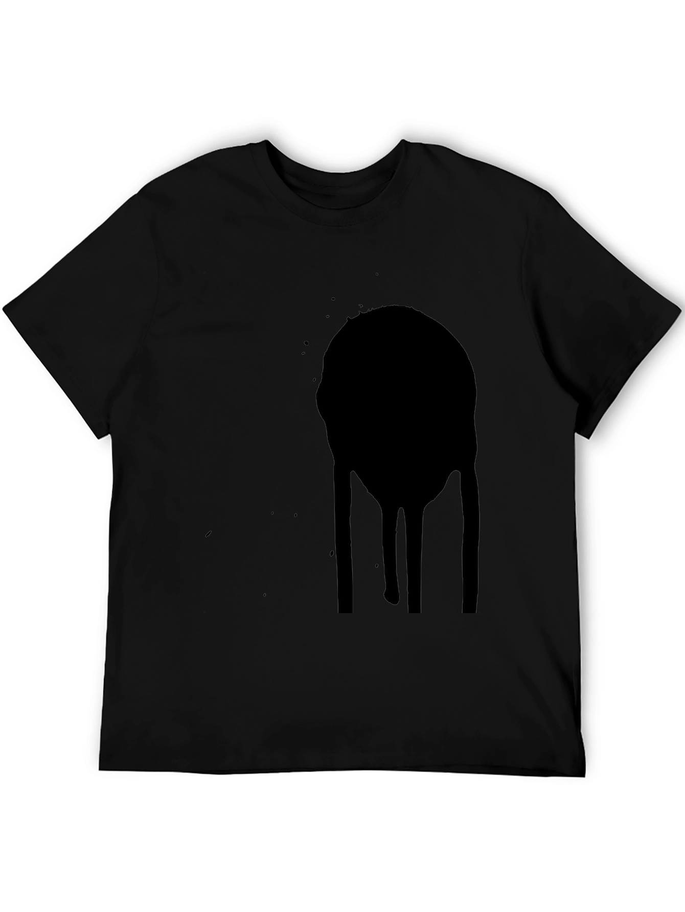 Mens Black Graphic Tee - Abstract Drip Design