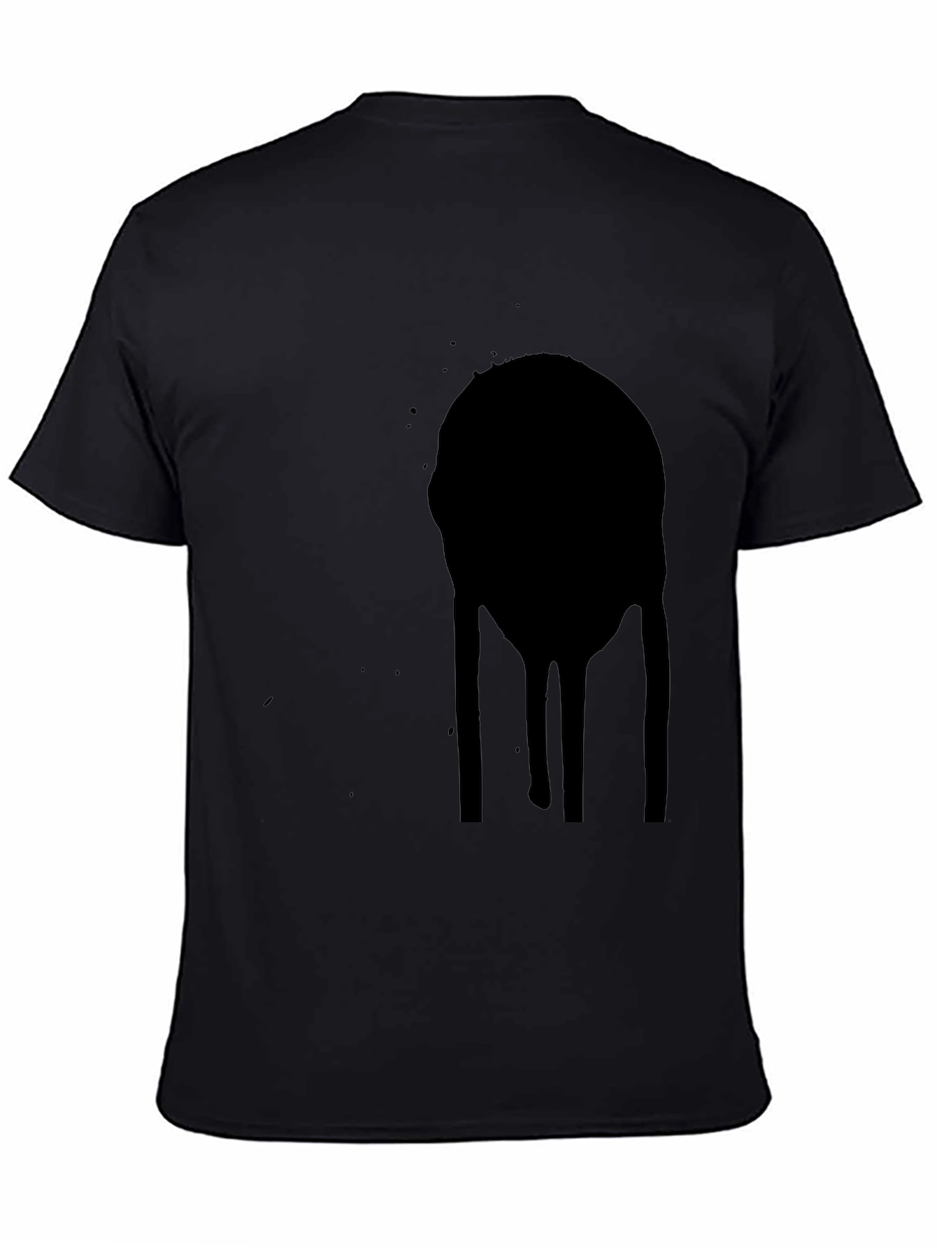 Mens Black Graphic Tee - Abstract Drip Design