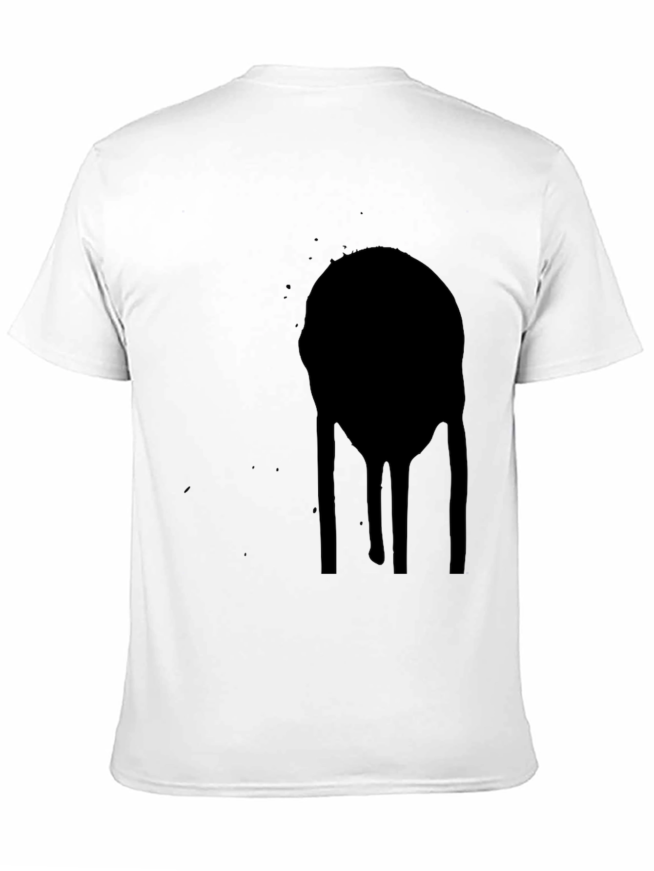 Mens Black Graphic Tee - Abstract Drip Design