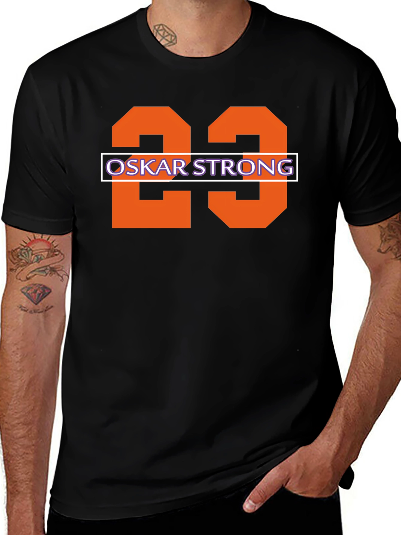 Oskar Strong Number 23 Black T-Shirt