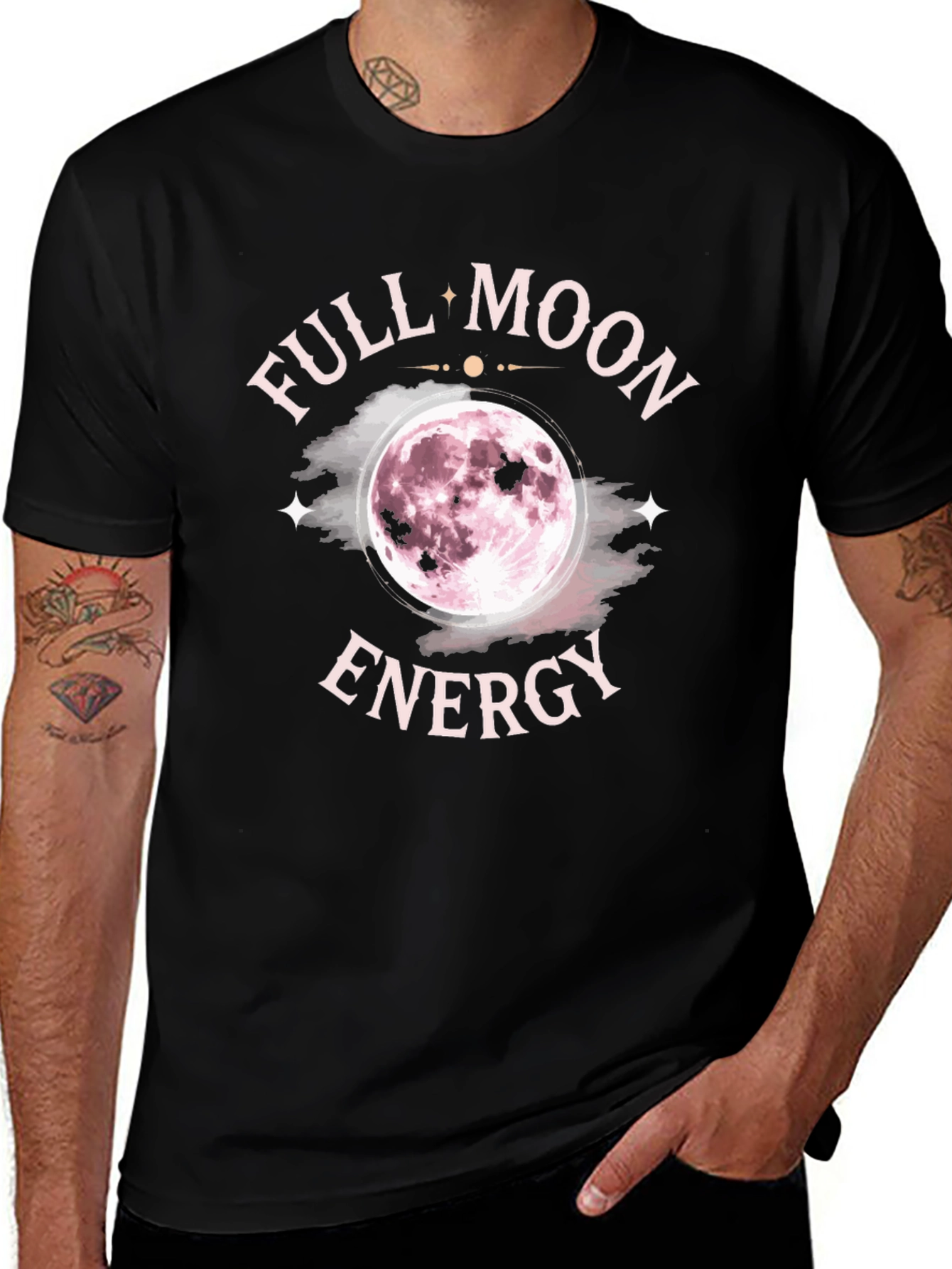 Full Moon Energy Black Graphic Tee