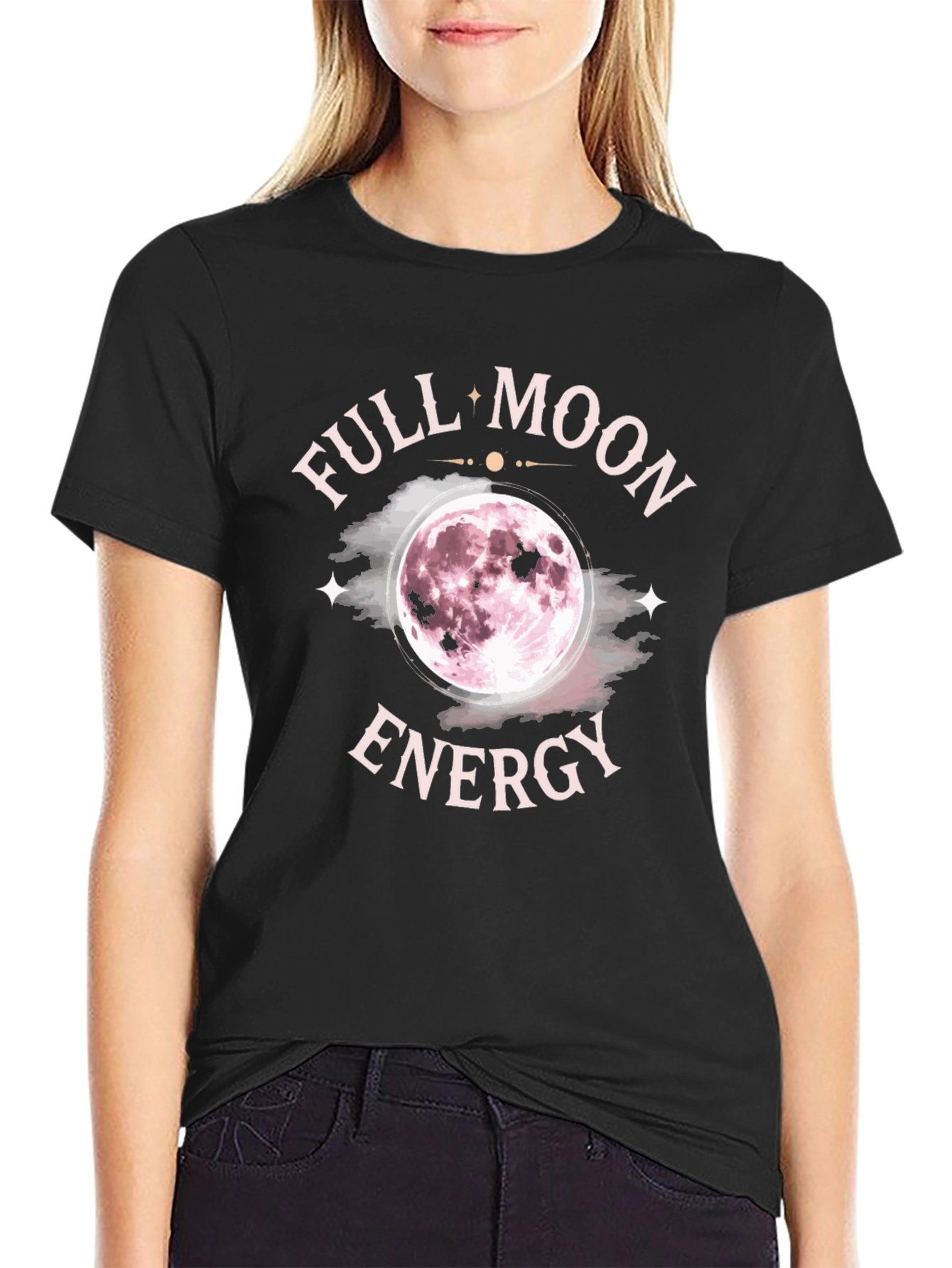 Full Moon Energy Black Graphic Tee
