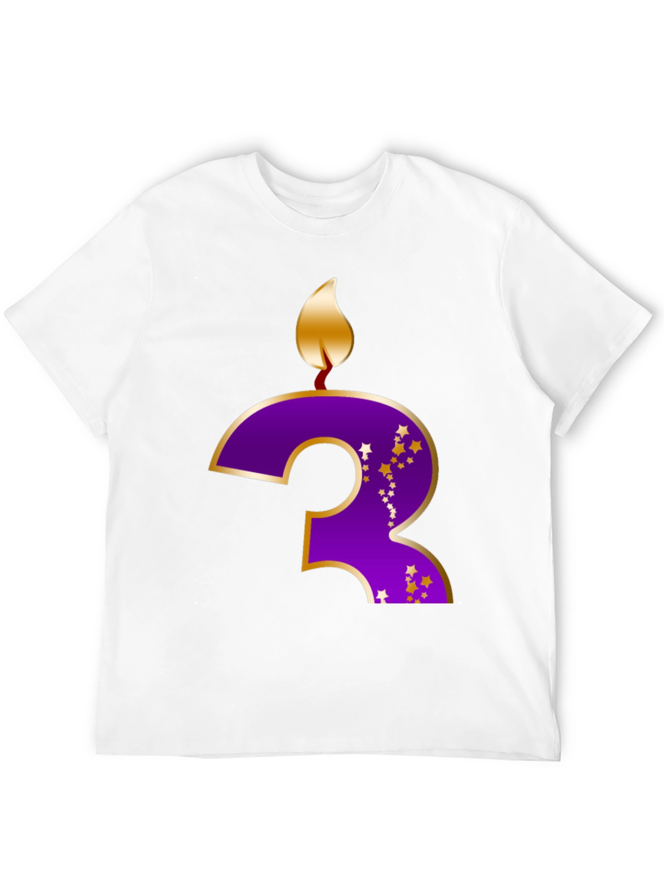 Birthday Number 3 Candle T-Shirt