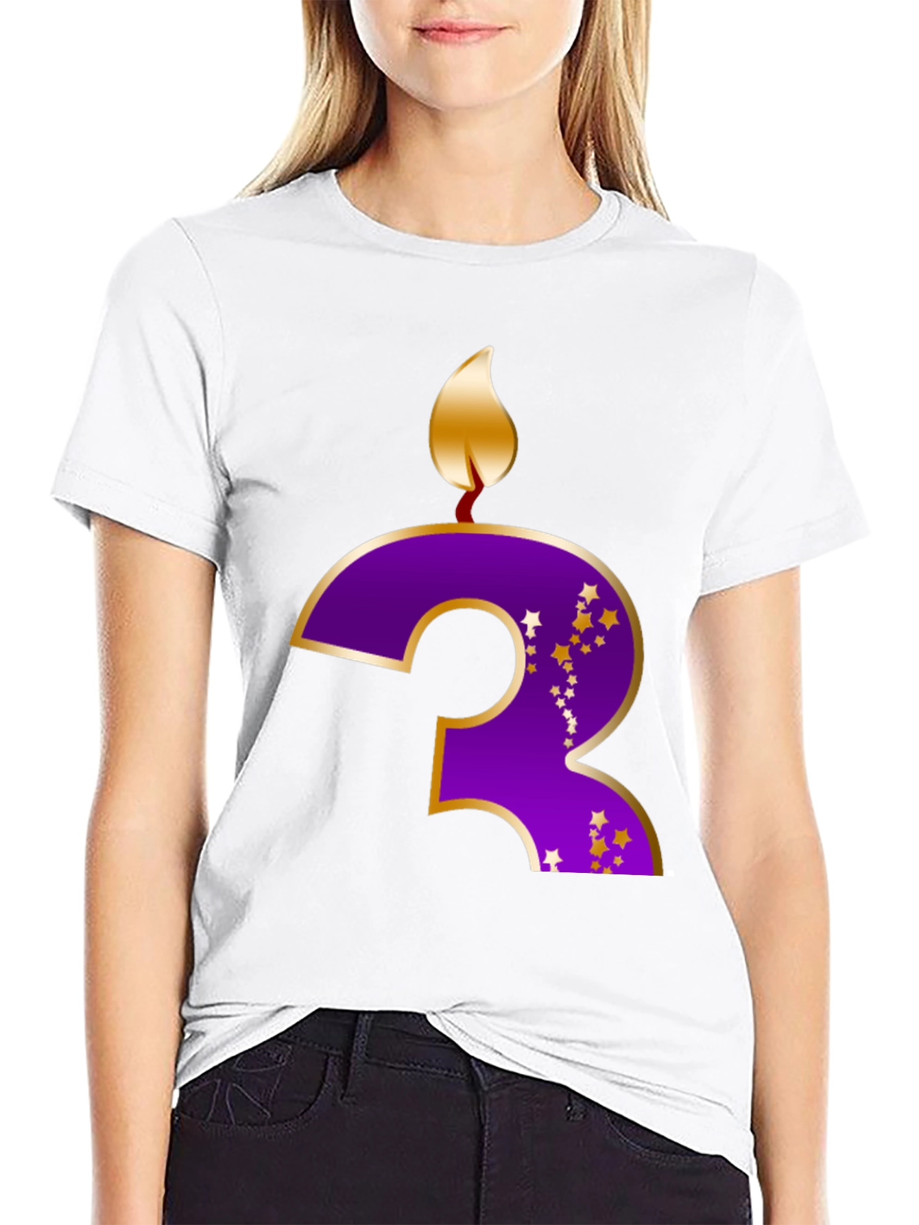 Birthday Number 3 Candle T-Shirt