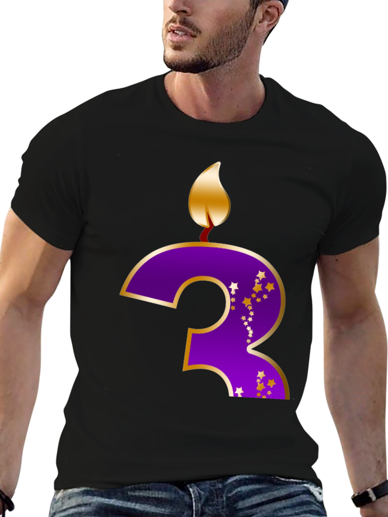 Birthday Number 3 Candle T-Shirt