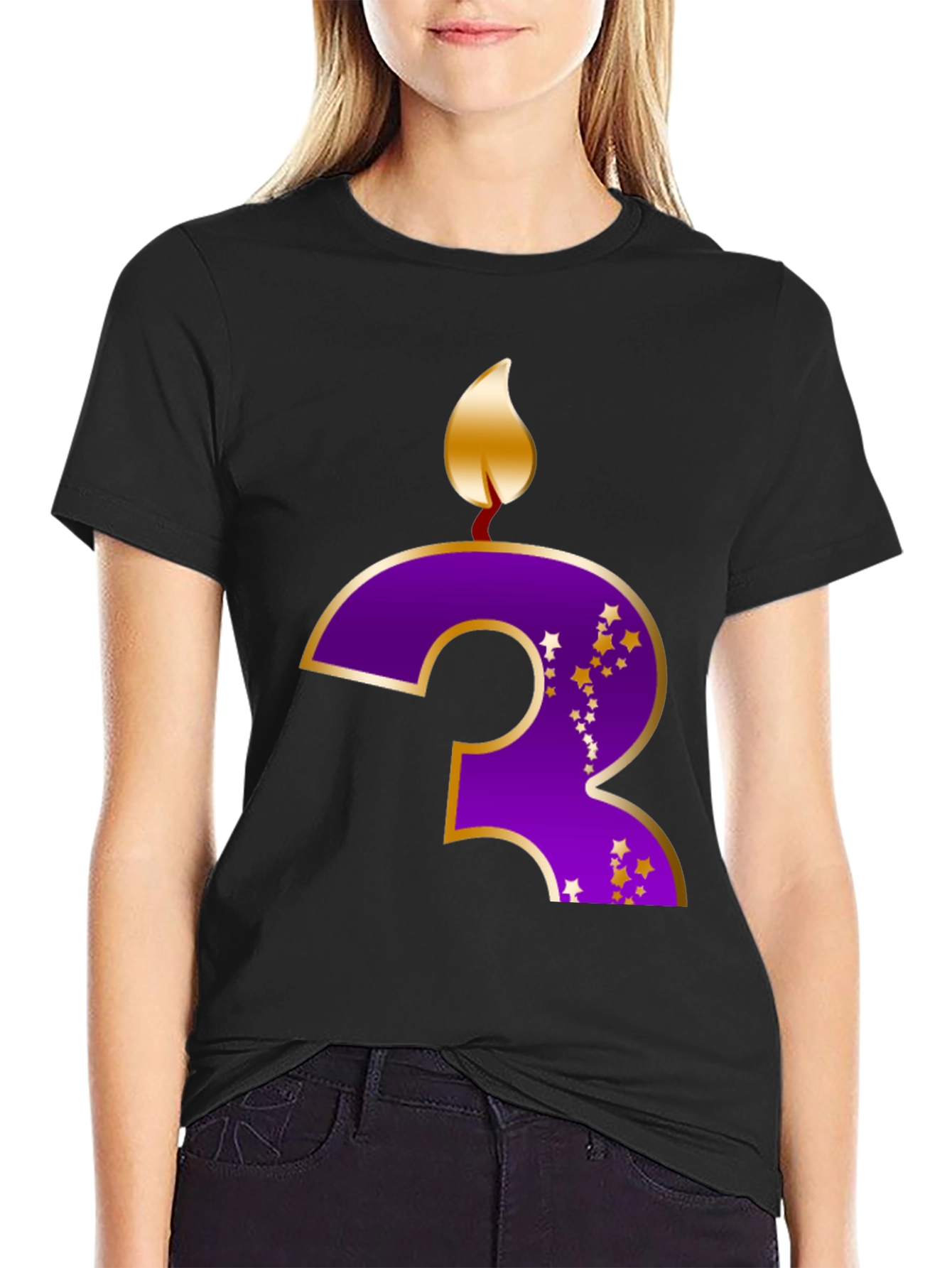 Birthday Number 3 Candle T-Shirt