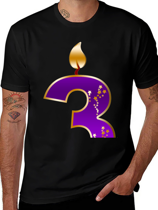 Birthday Number 3 Candle T-Shirt