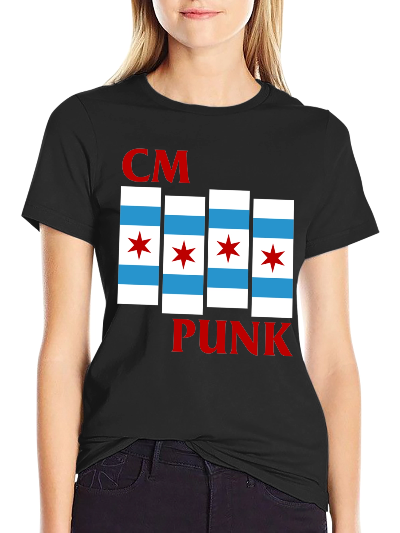 CM Punk Chicago Flag T-Shirt - Bold Graphic Tee