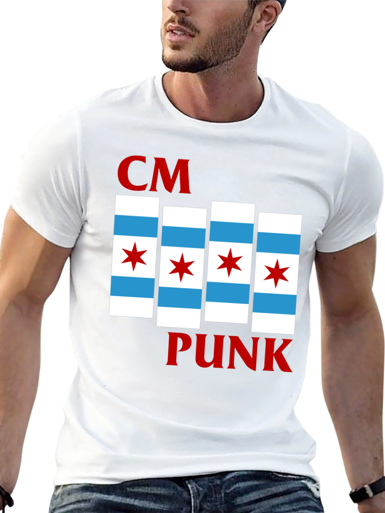 CM Punk Chicago Flag T-Shirt - Bold Graphic Tee