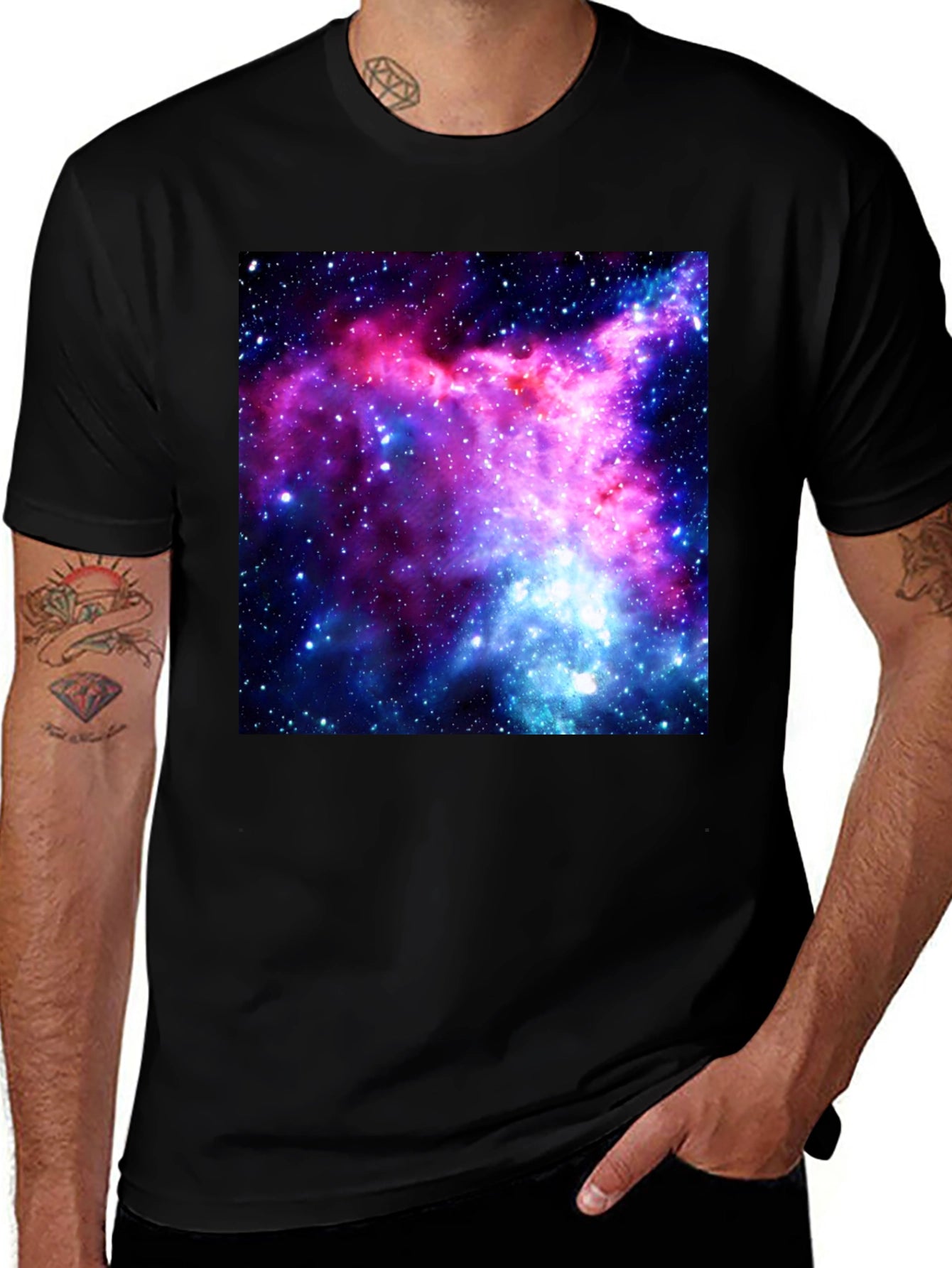Nebula Print Black T-Shirt