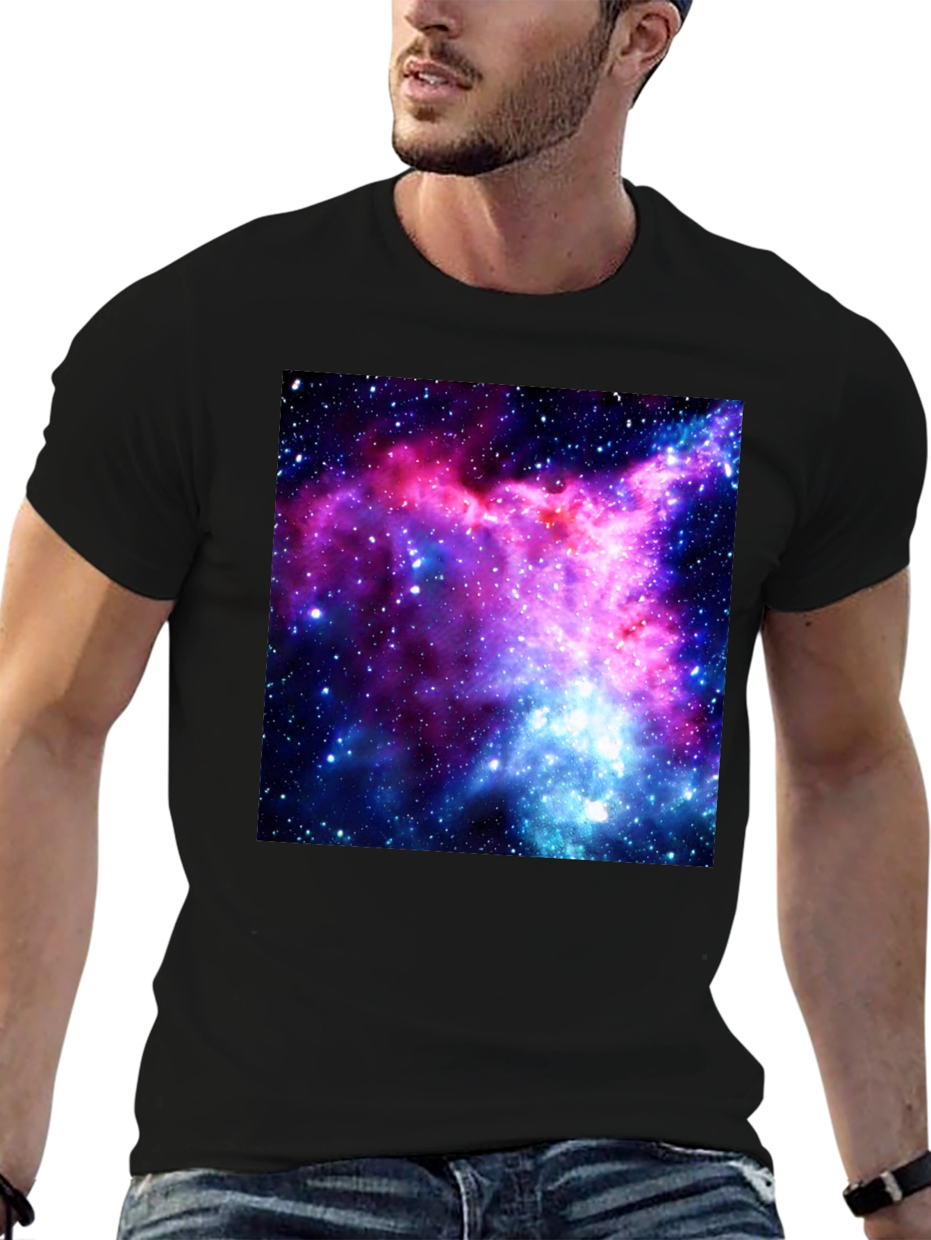 Nebula Print Black T-Shirt