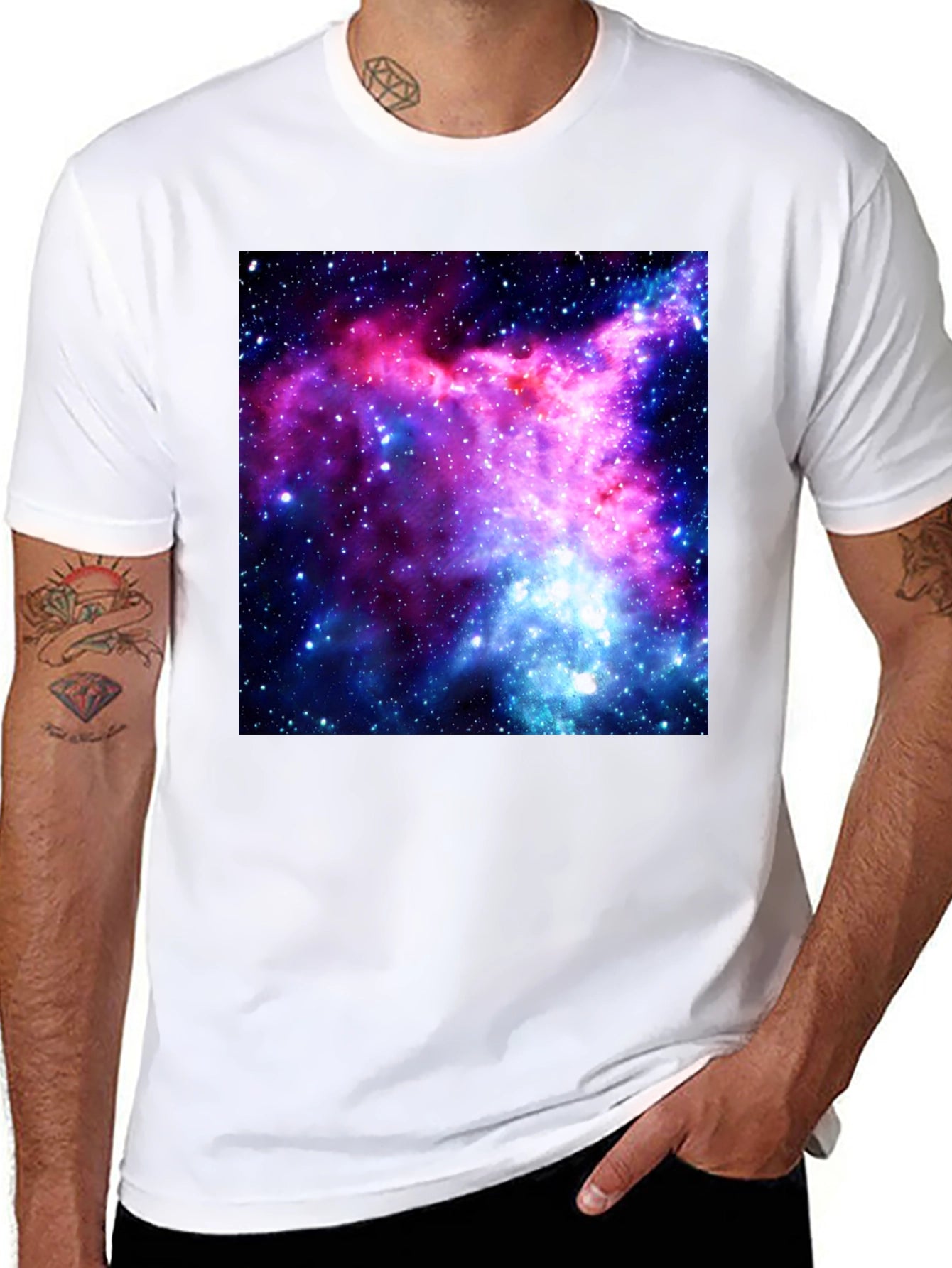 Nebula Print Black T-Shirt