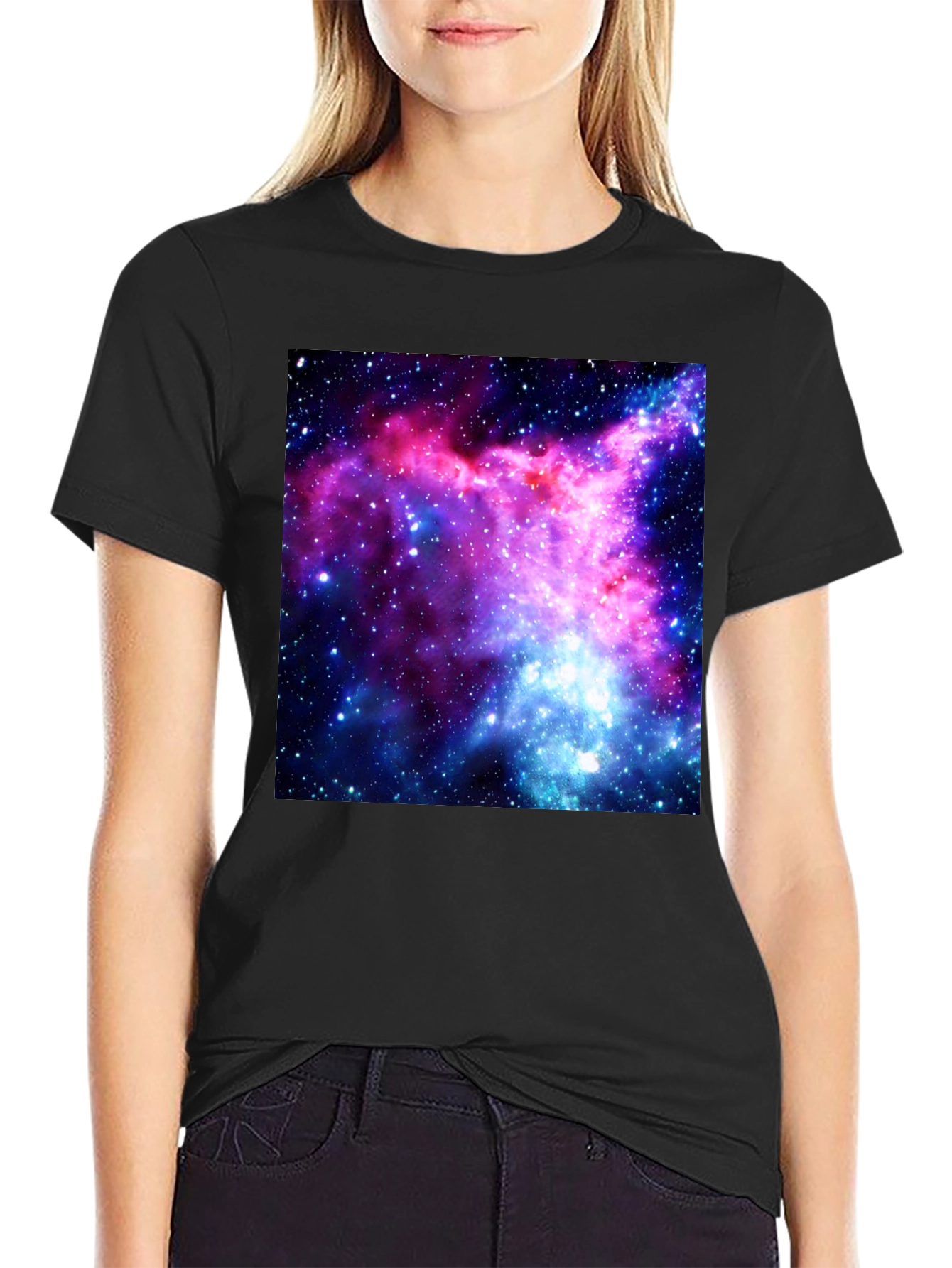 Nebula Print Black T-Shirt