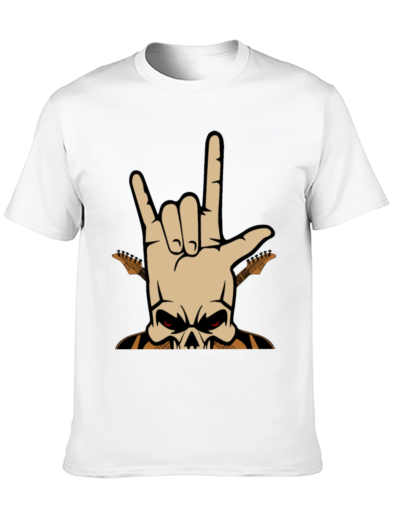 Rock On! Skull Guitar Graphic T-Shirt