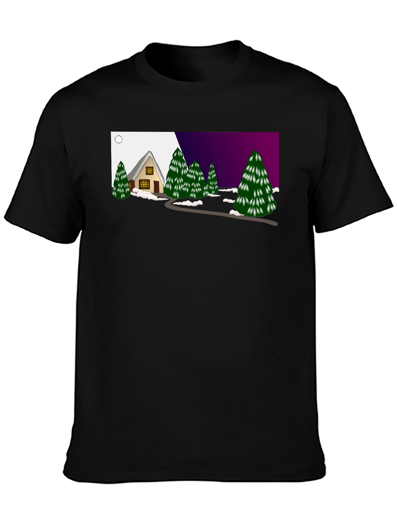 Winter Cabin Graphic Tee - Cozy and Unique