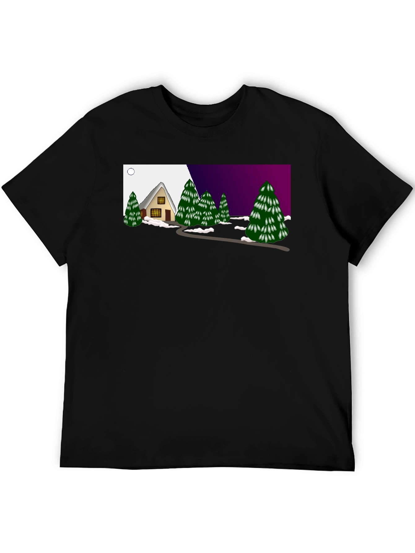 Winter Cabin Graphic Tee - Cozy and Unique