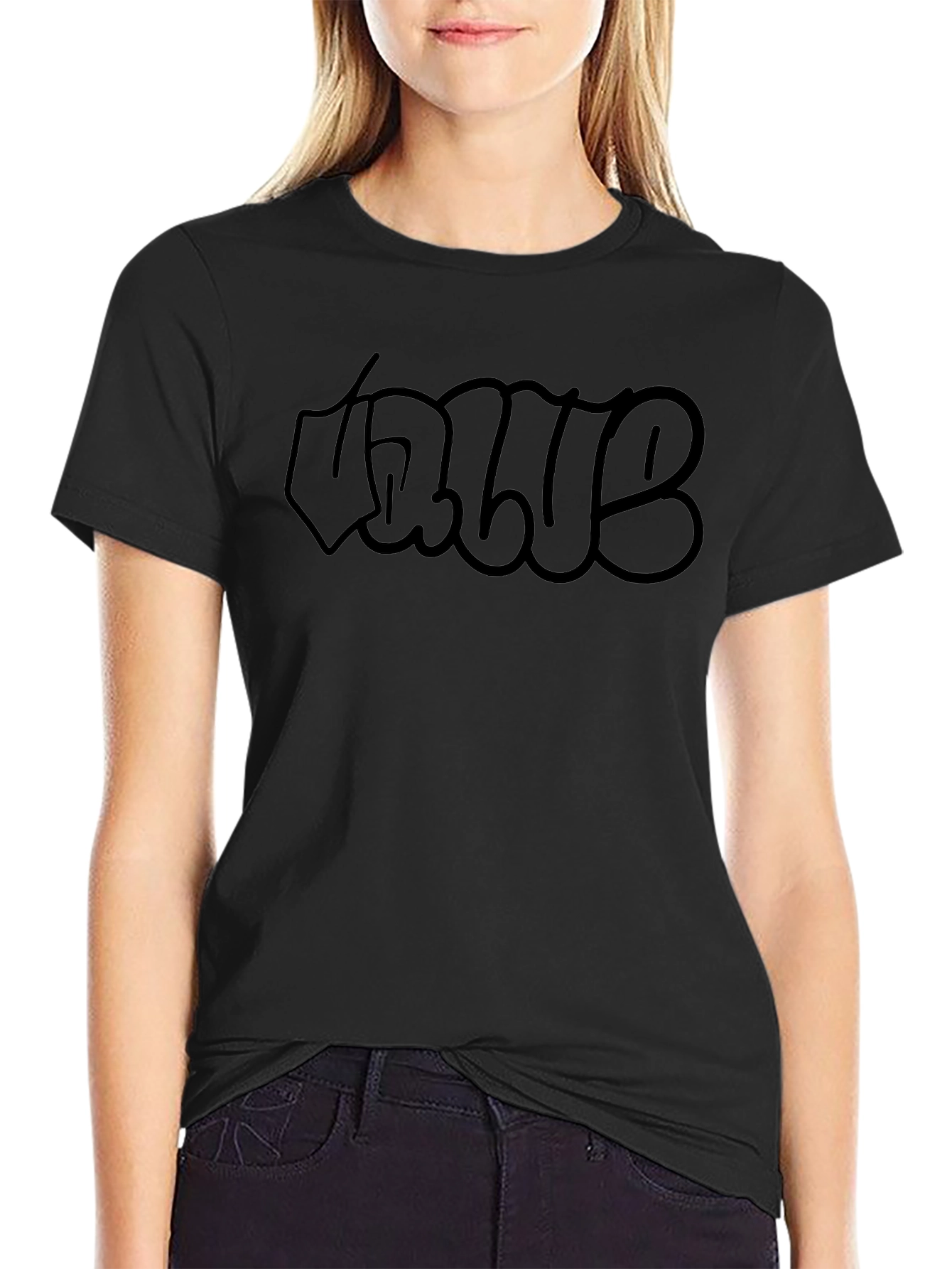 Black Graffiti Style Tee