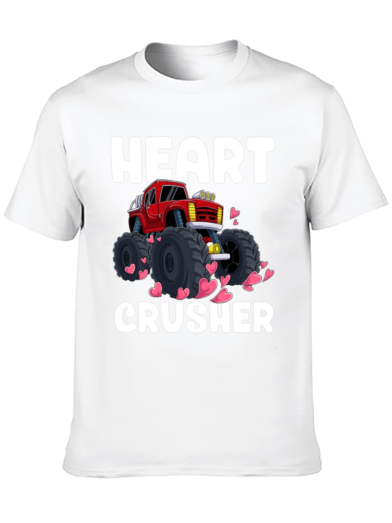 Heart Crusher Monster Truck T-Shirt - Valentines Day