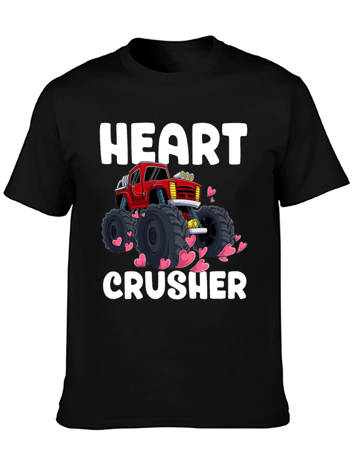 Heart Crusher Monster Truck T-Shirt - Valentines Day