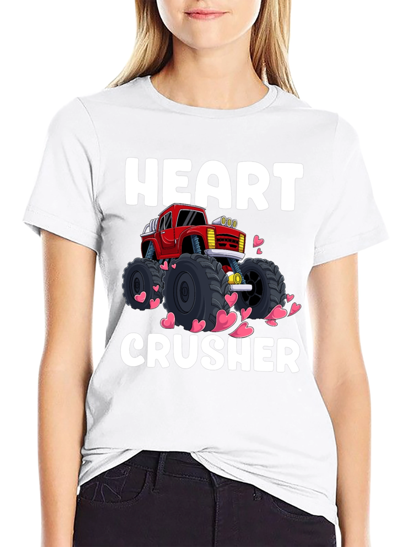 Heart Crusher Monster Truck T-Shirt - Valentines Day