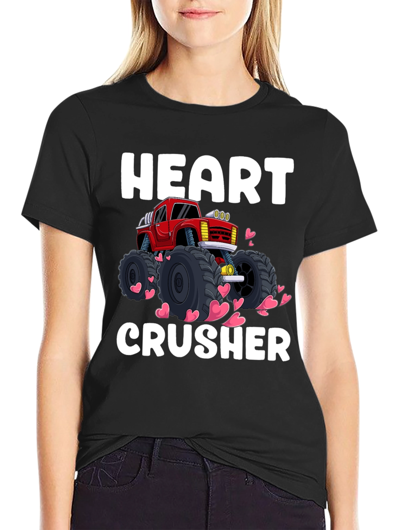 Heart Crusher Monster Truck T-Shirt - Valentines Day