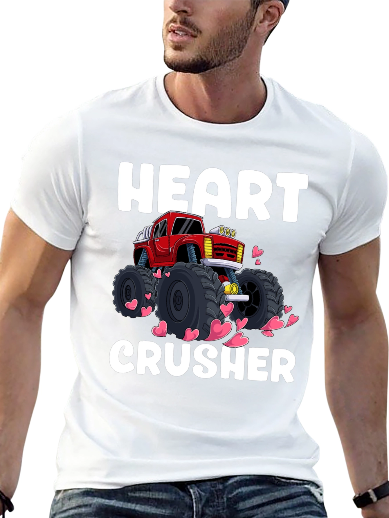 Heart Crusher Monster Truck T-Shirt - Valentines Day