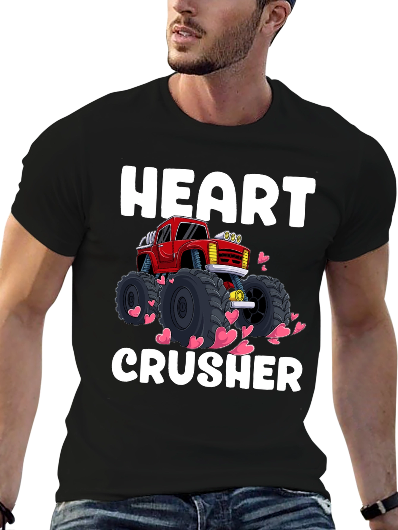 Heart Crusher Monster Truck T-Shirt - Valentines Day