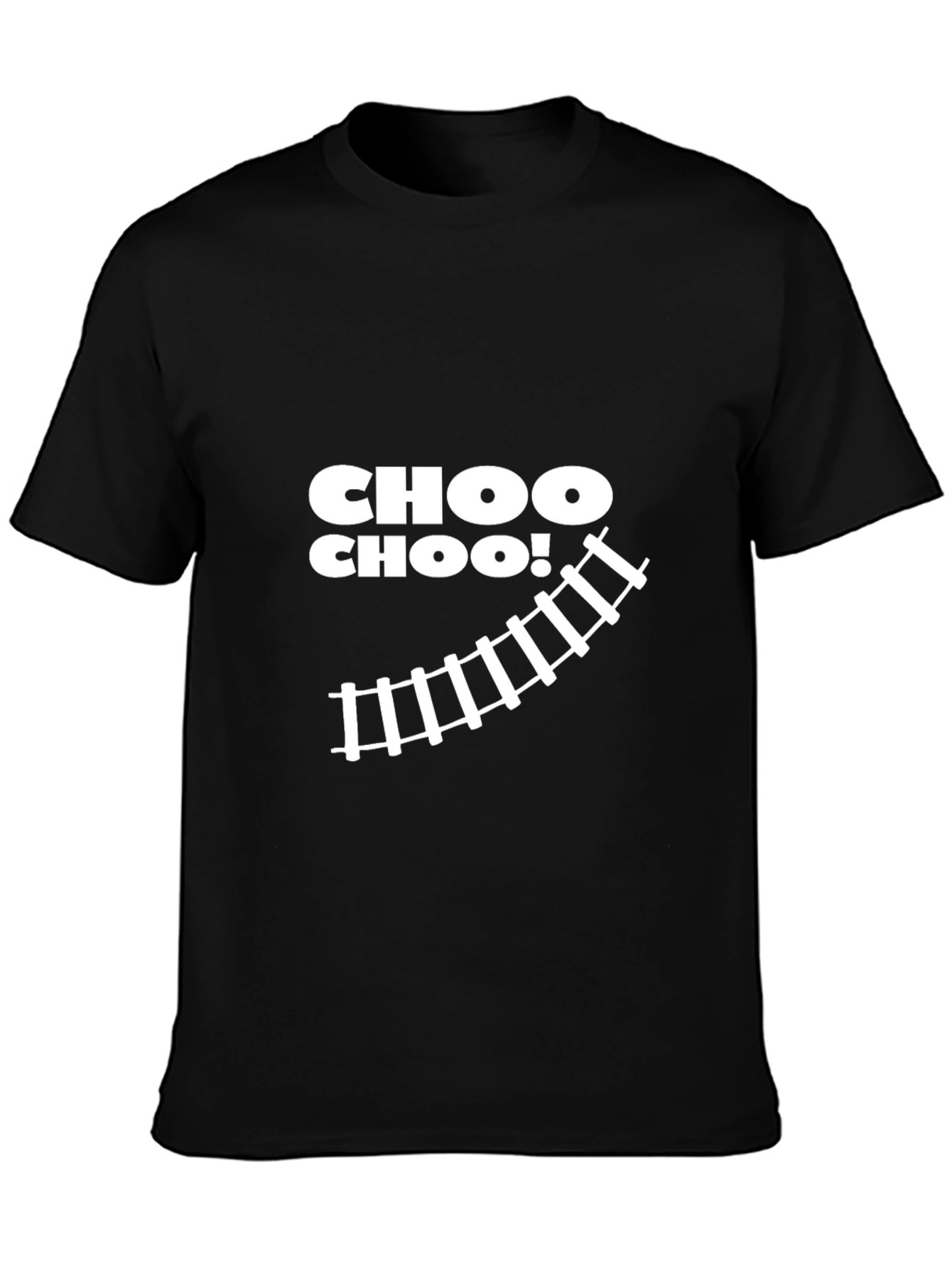 Choo Choo! Train Track Graphic Tee - Black