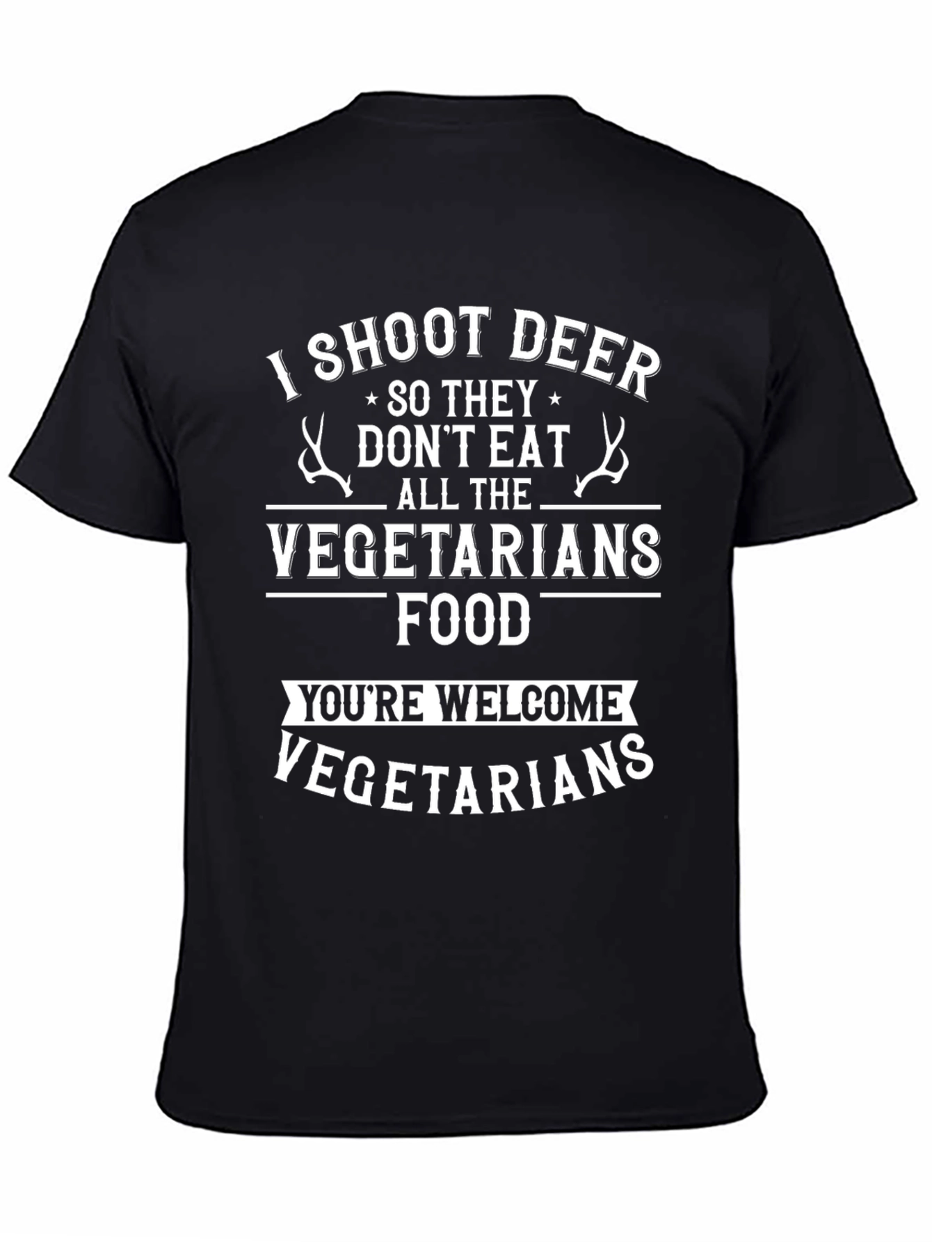 I Shoot Deer Vegetarian Food Funny T-Shirt