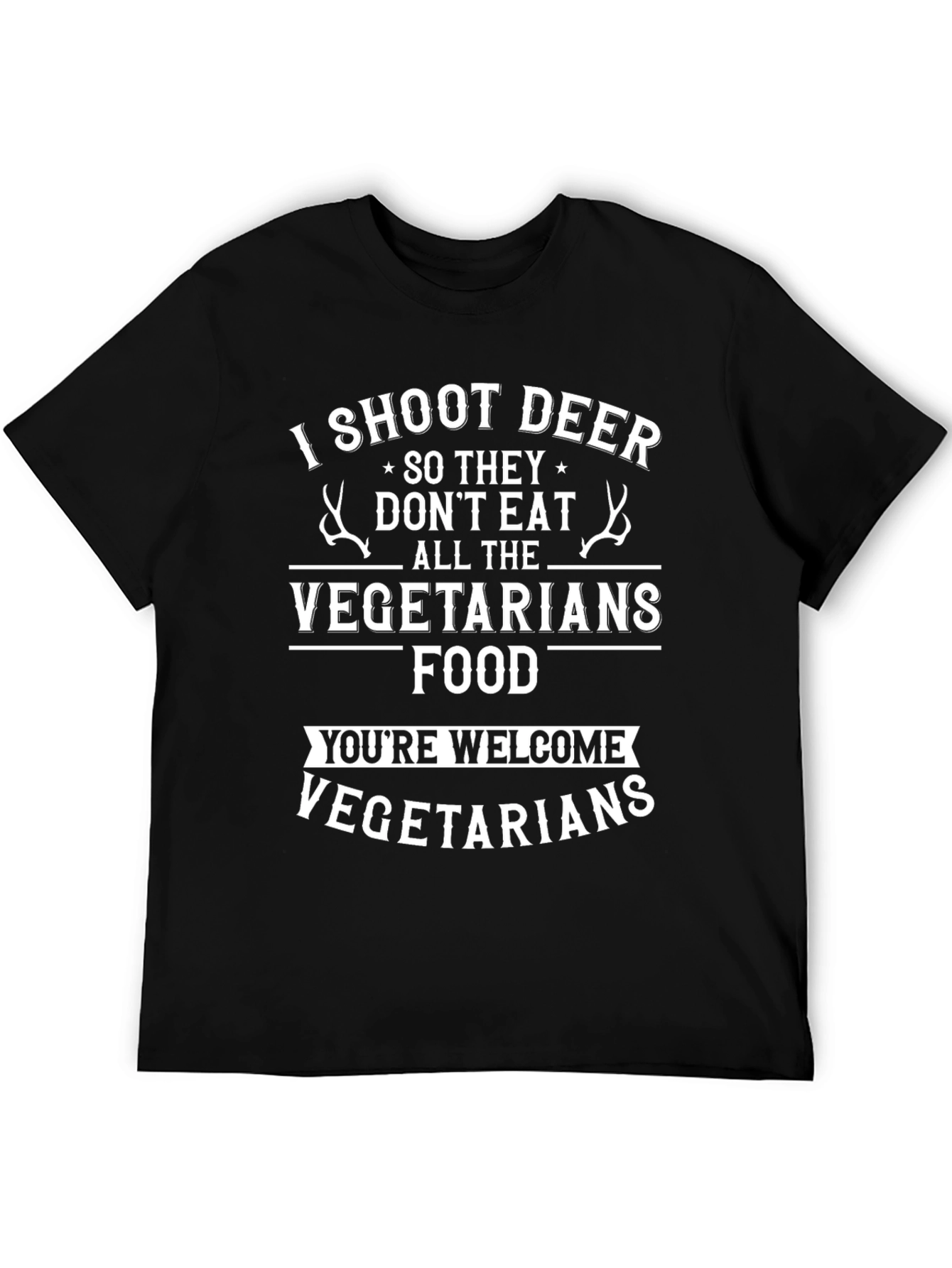 I Shoot Deer Vegetarian Food Funny T-Shirt
