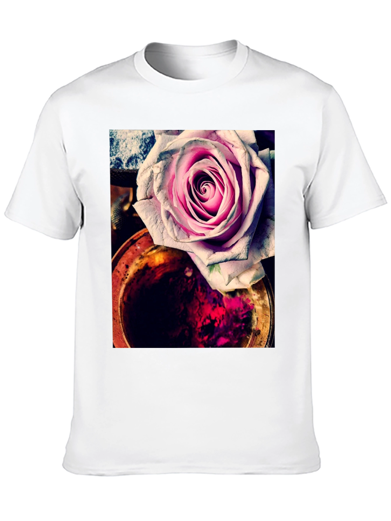 Floral Rose Graphic Tee - Unique Artistic Print