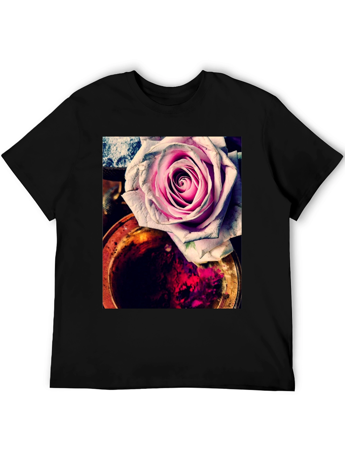 Floral Rose Graphic Tee - Unique Artistic Print