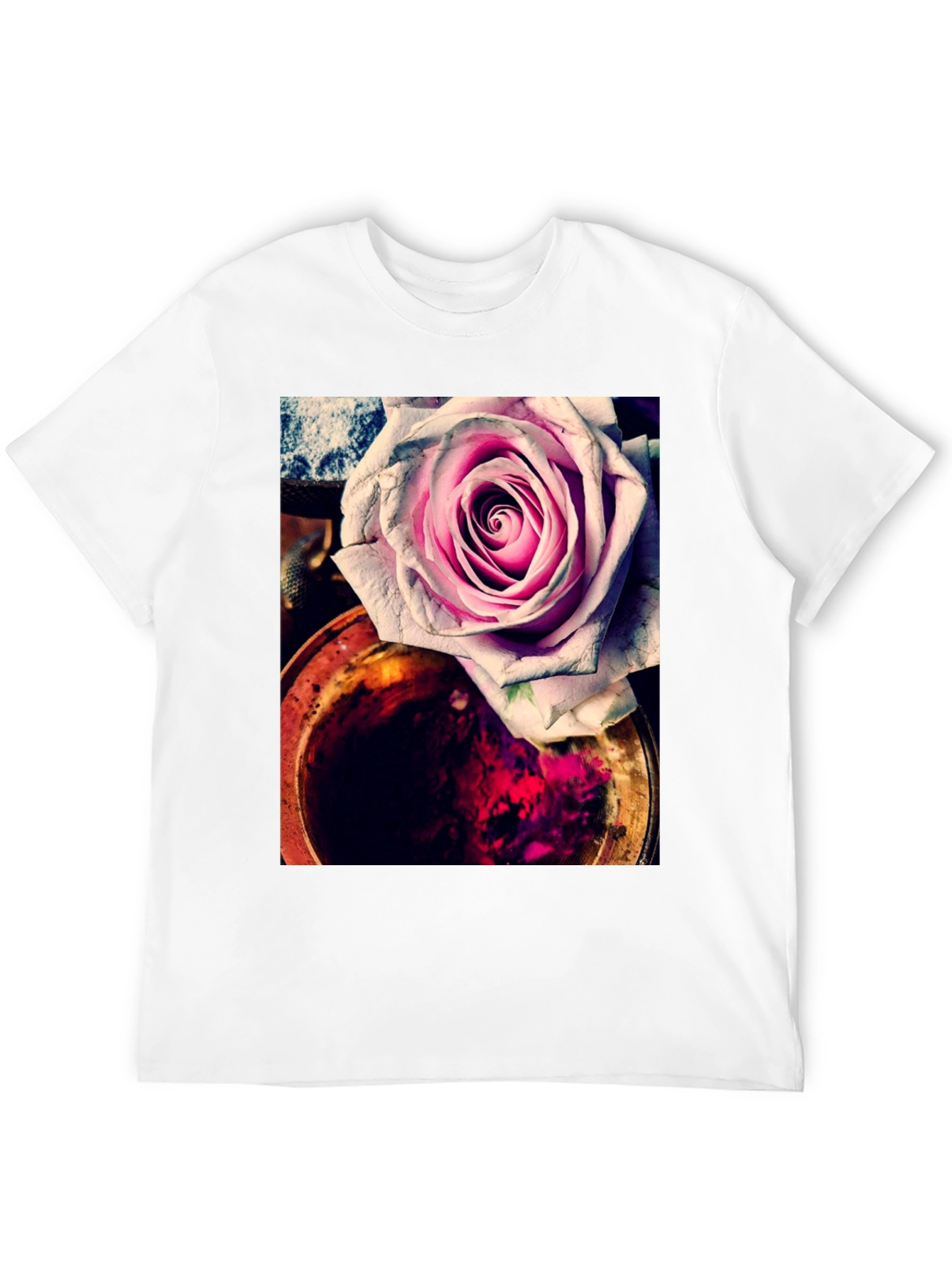 Floral Rose Graphic Tee - Unique Artistic Print