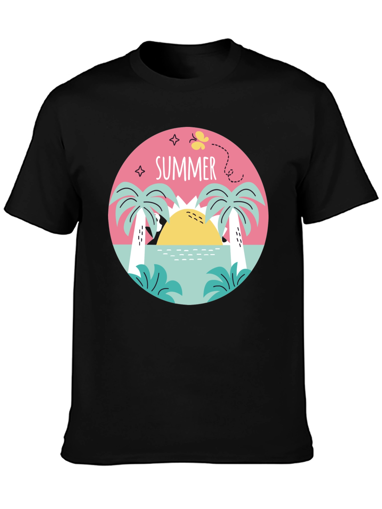 Summer Vibes Graphic Tee - Black