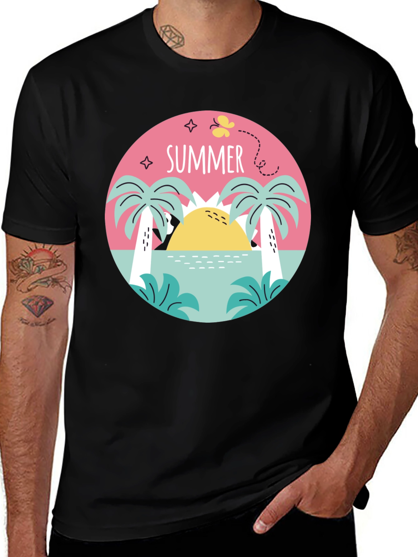 Summer Vibes Graphic Tee - Black
