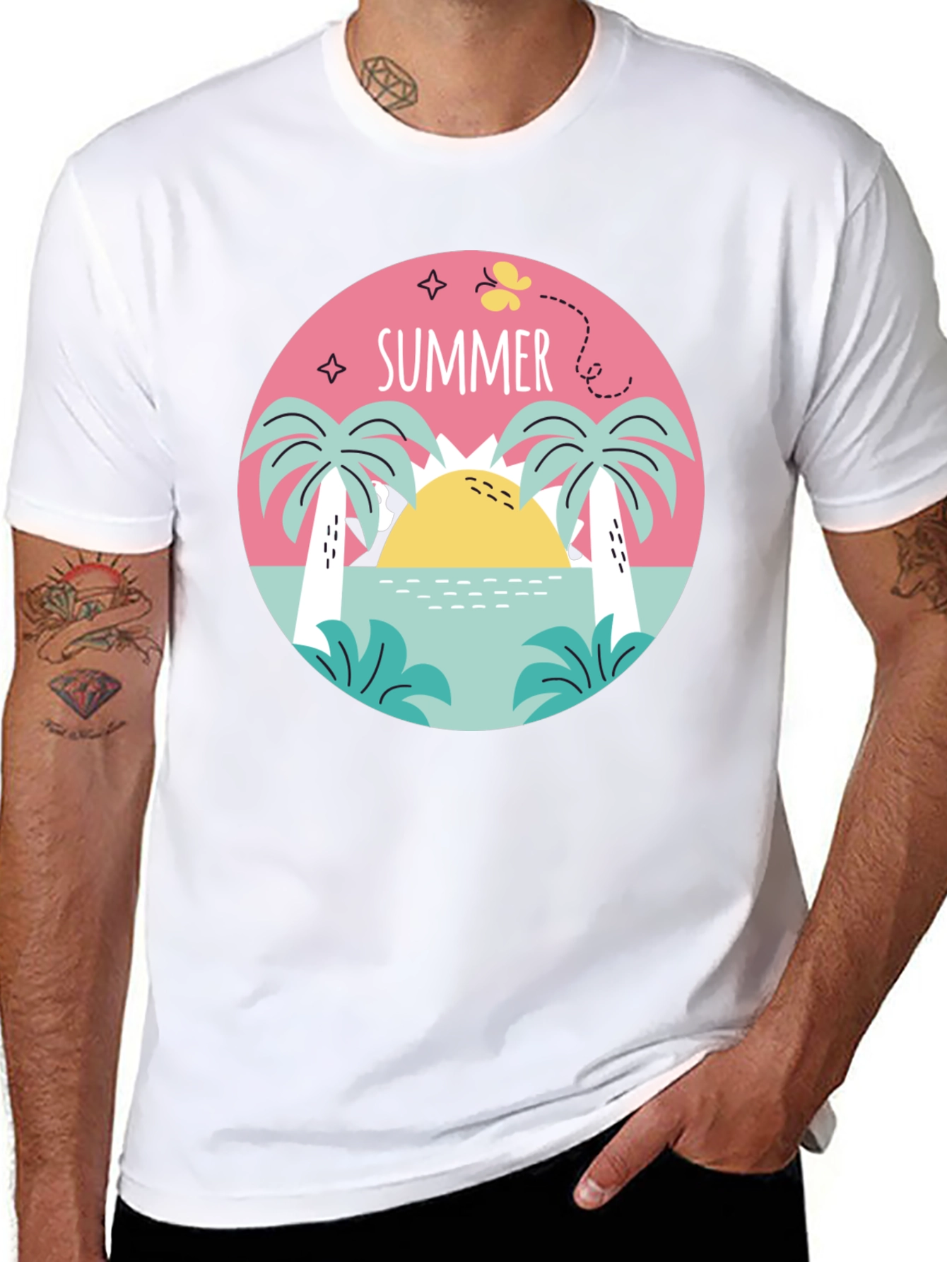 Summer Vibes Graphic Tee - Black