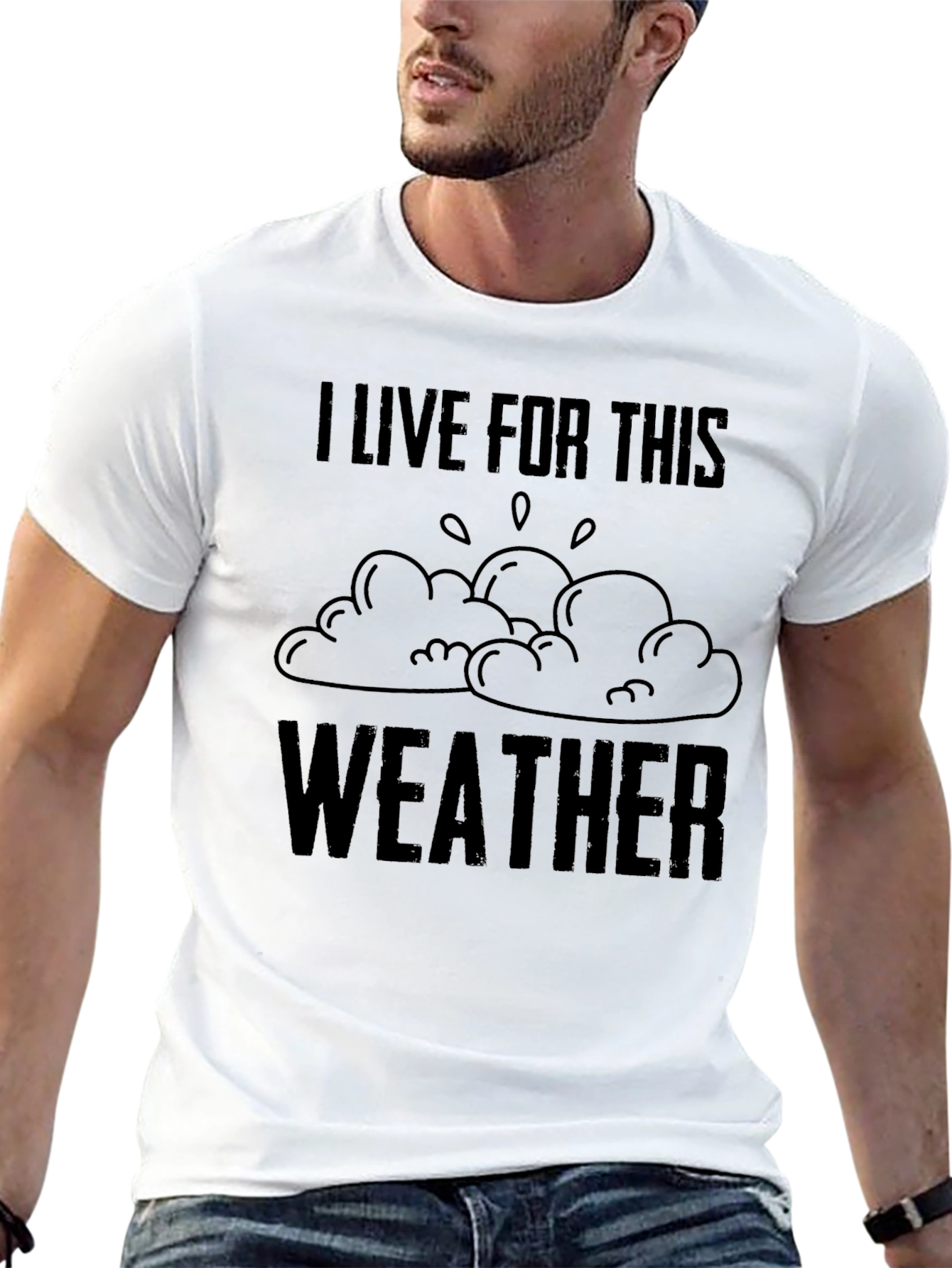 I Live For This Weather Black Graphic Tee