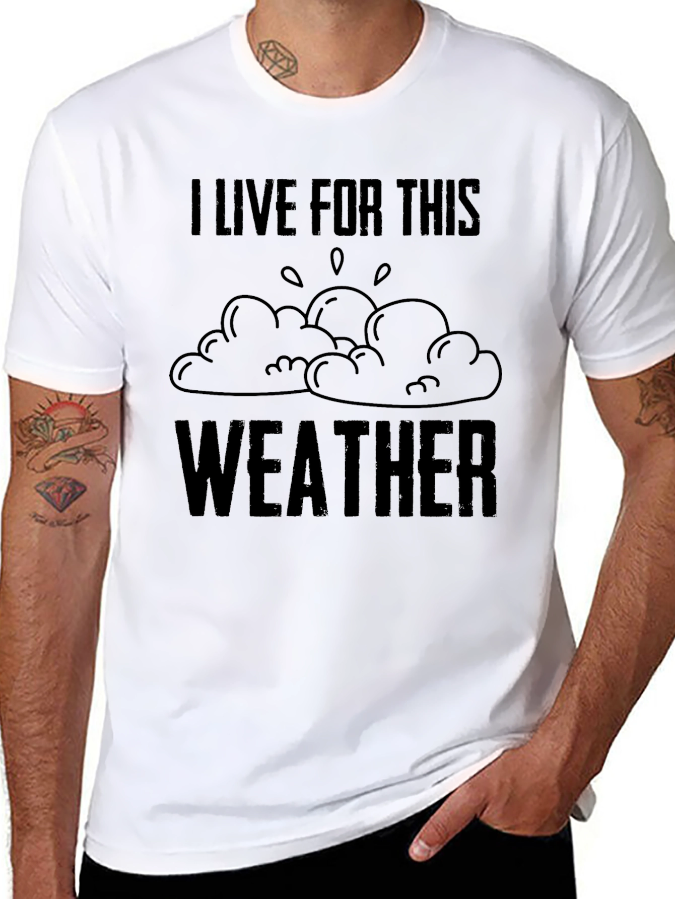 I Live For This Weather Black Graphic Tee