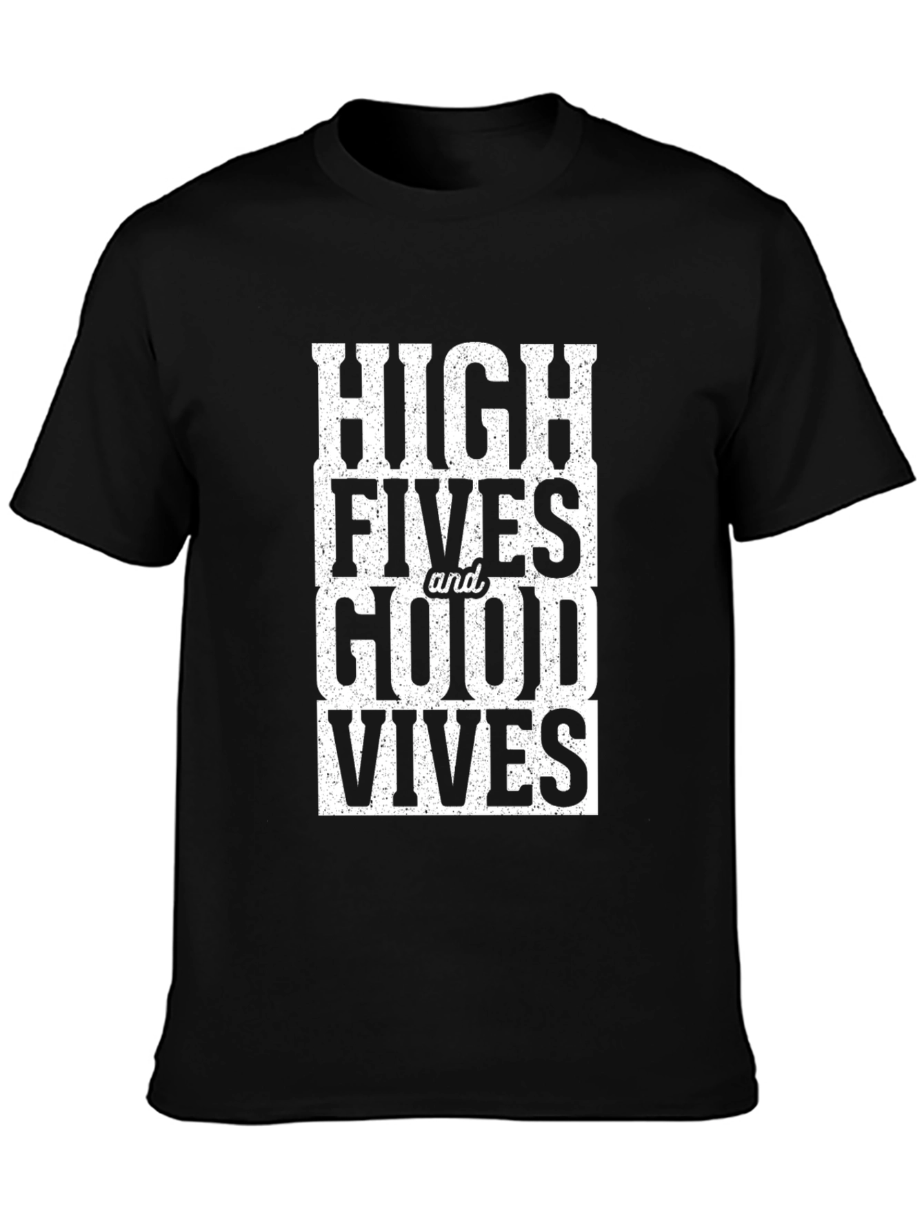 High Fives & Good Vibes Black Graphic Tee