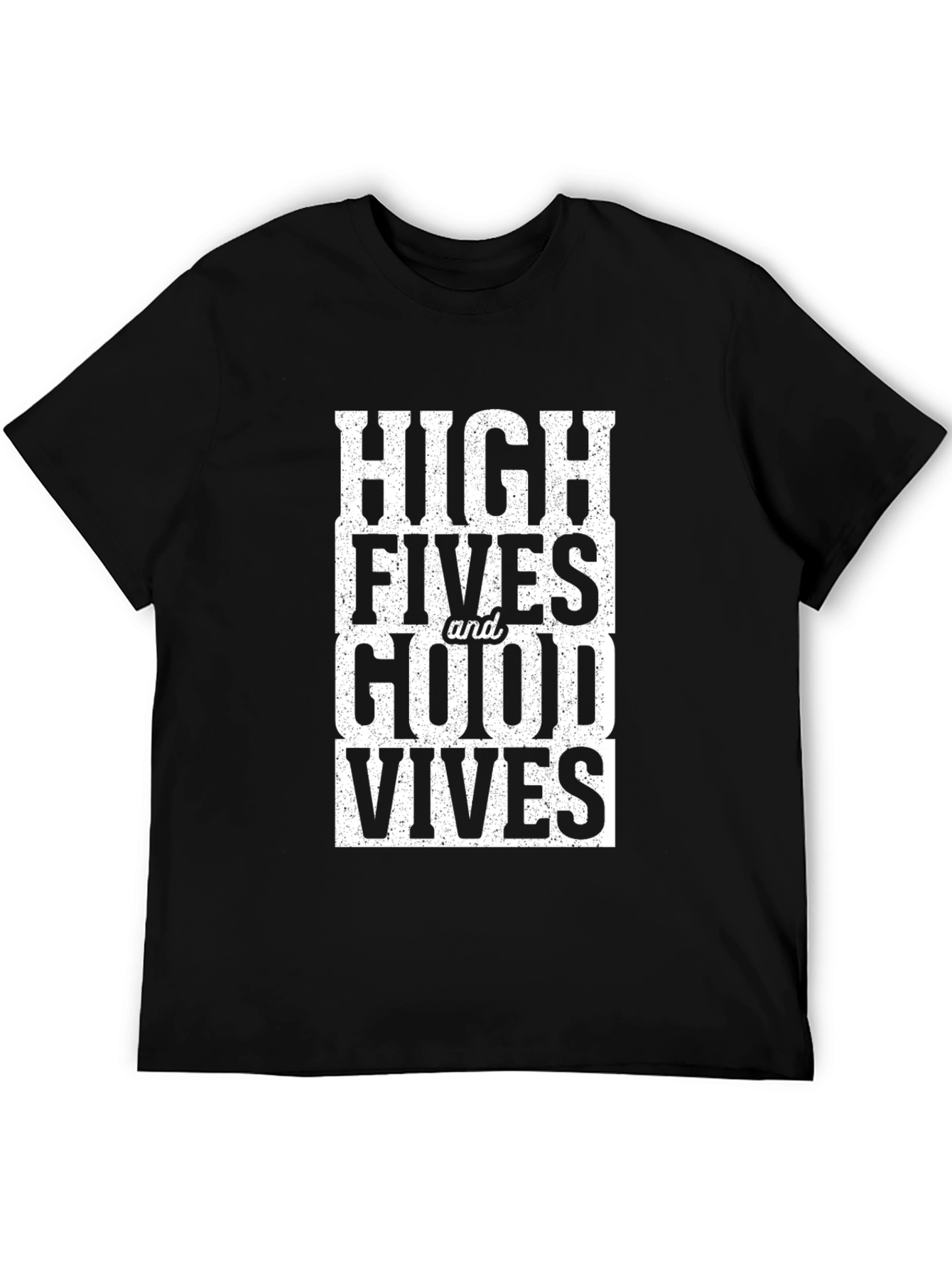 High Fives & Good Vibes Black Graphic Tee