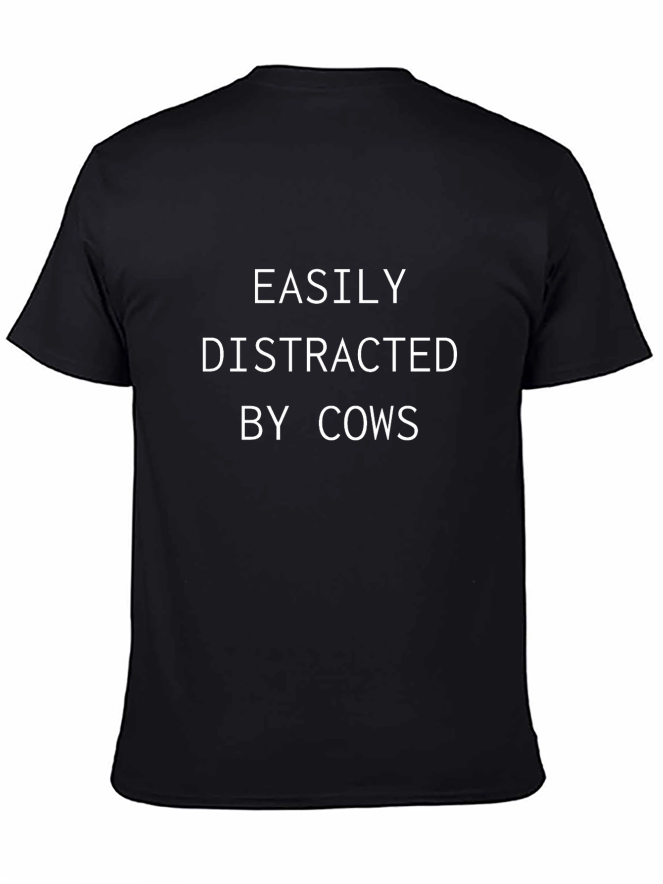 Easily Distracted By Cows Mens Black T-Shirt