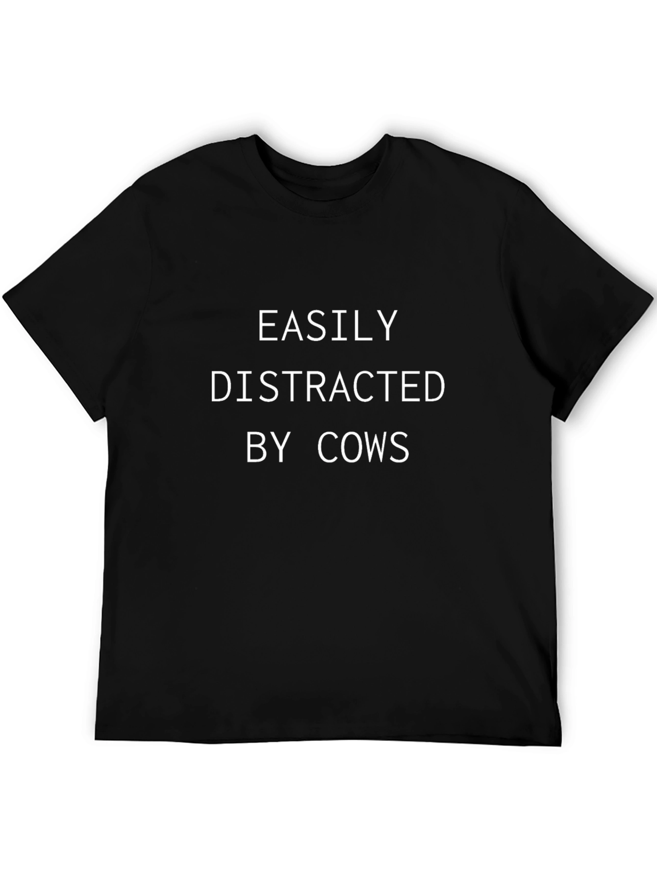 Easily Distracted By Cows Mens Black T-Shirt