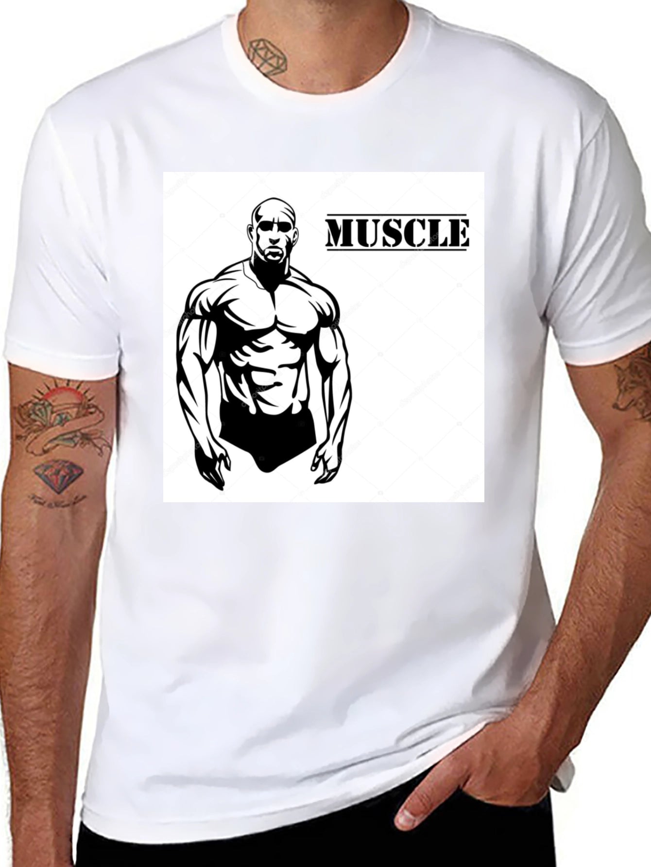 Muscle Man Graphic Tee - Bodybuilder Fitness Shirt