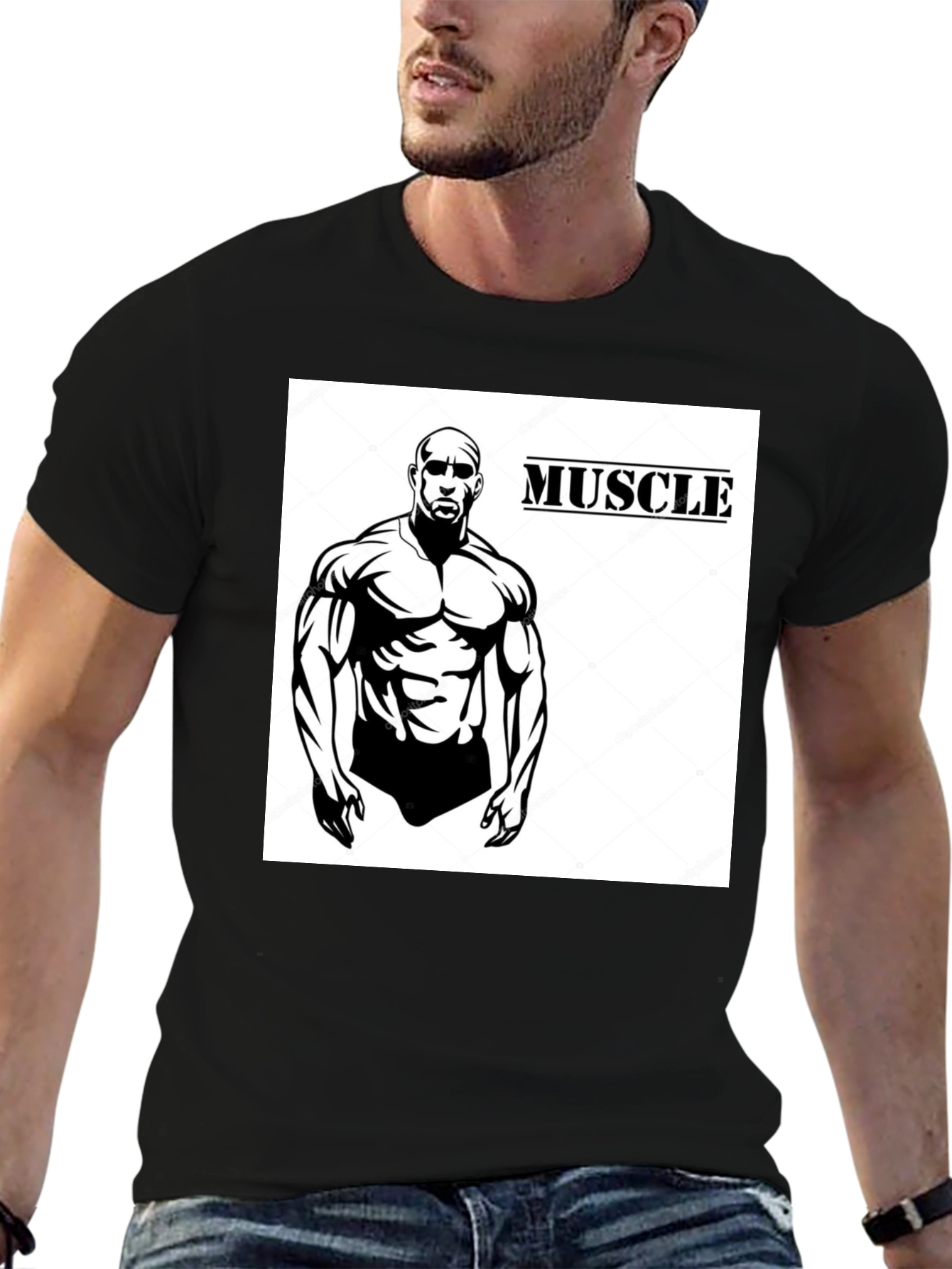 Muscle Man Graphic Tee - Bodybuilder Fitness Shirt