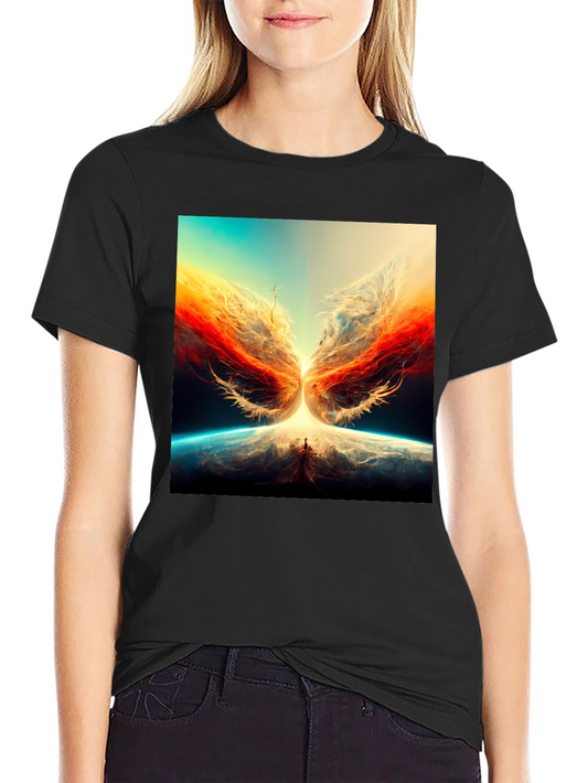 Abstract Phoenix Graphic Print Tee