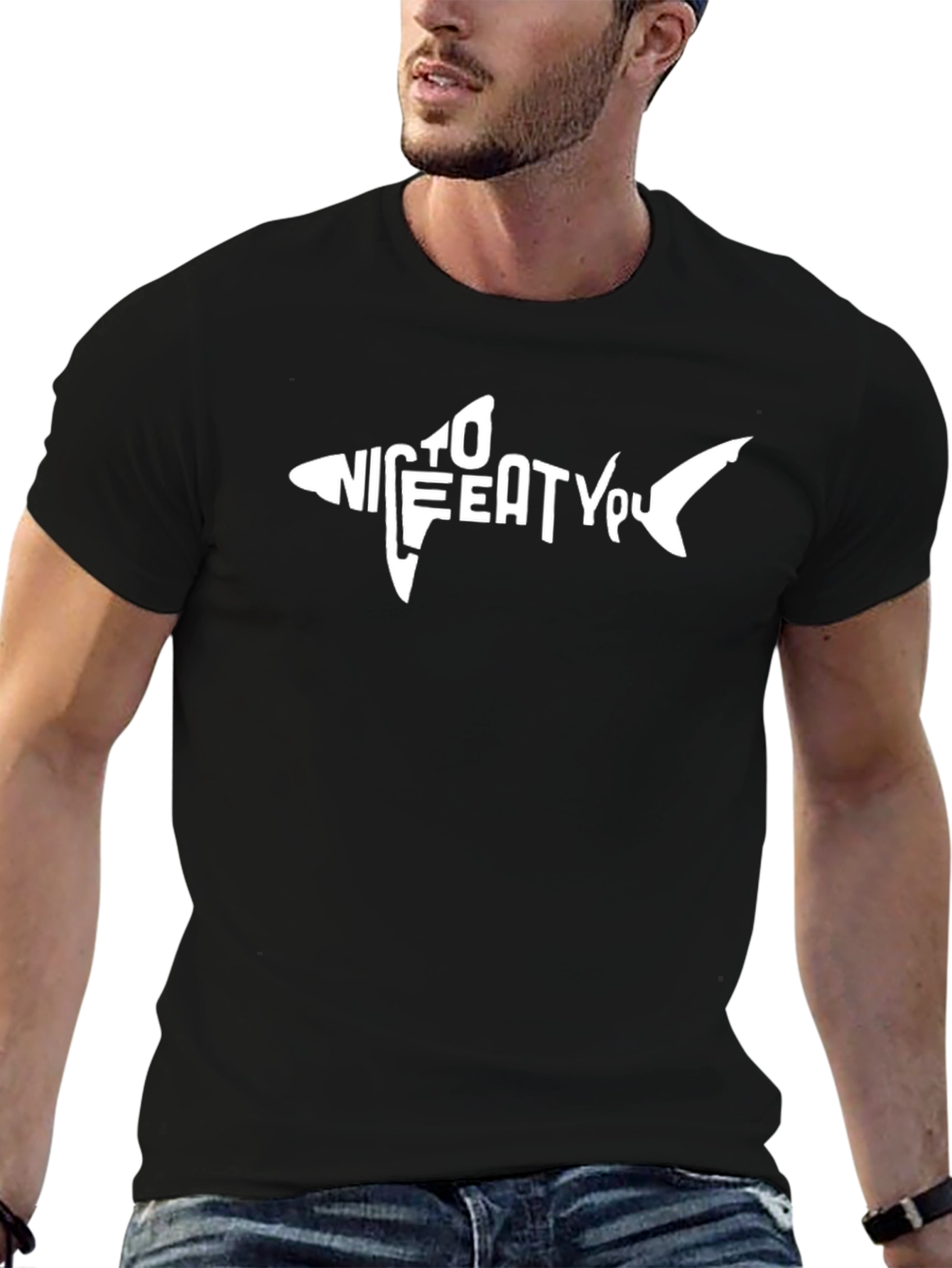 Funny Shark Graphic T-Shirt - Nice To Eat You!