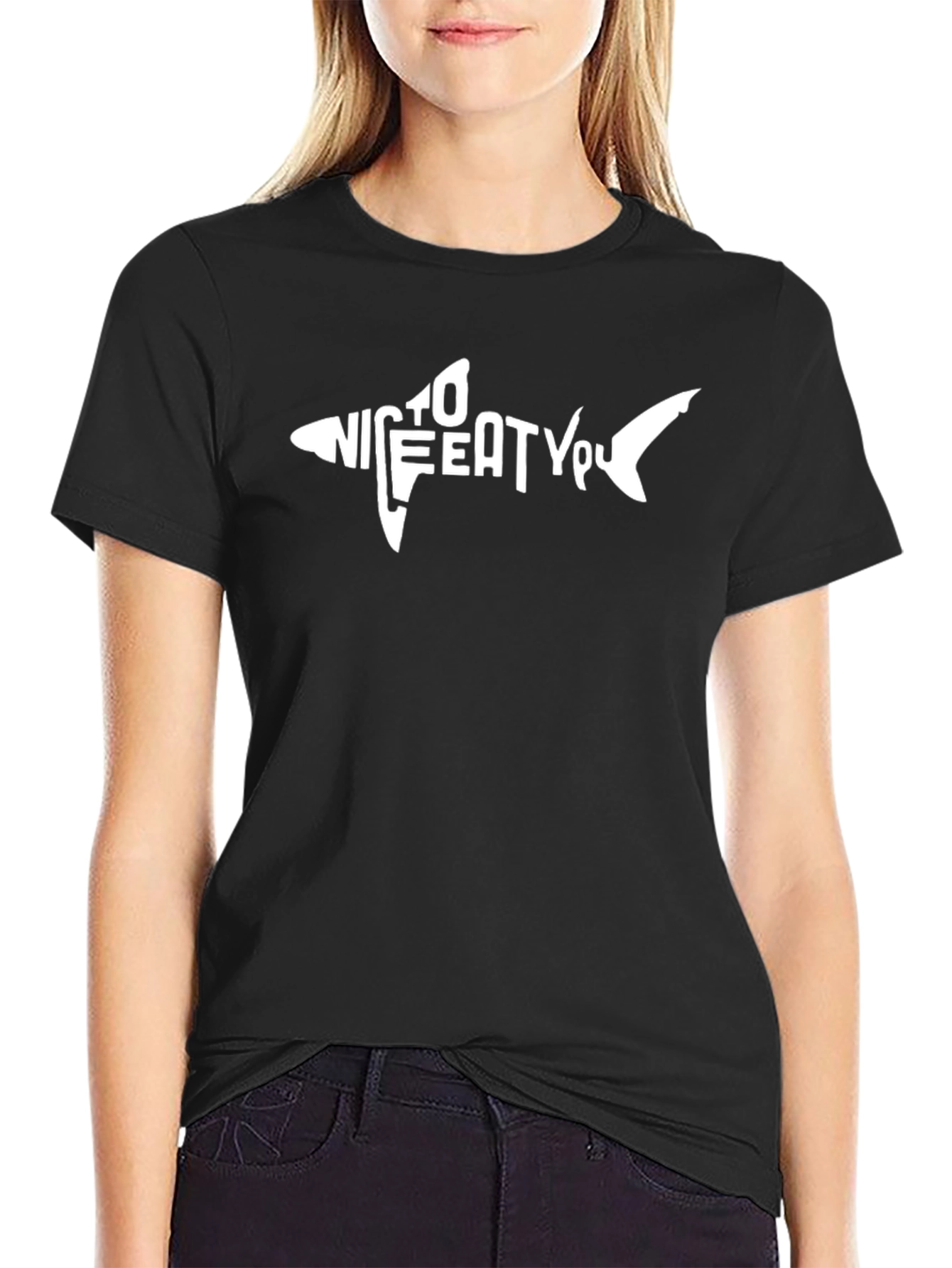 Funny Shark Graphic T-Shirt - Nice To Eat You!