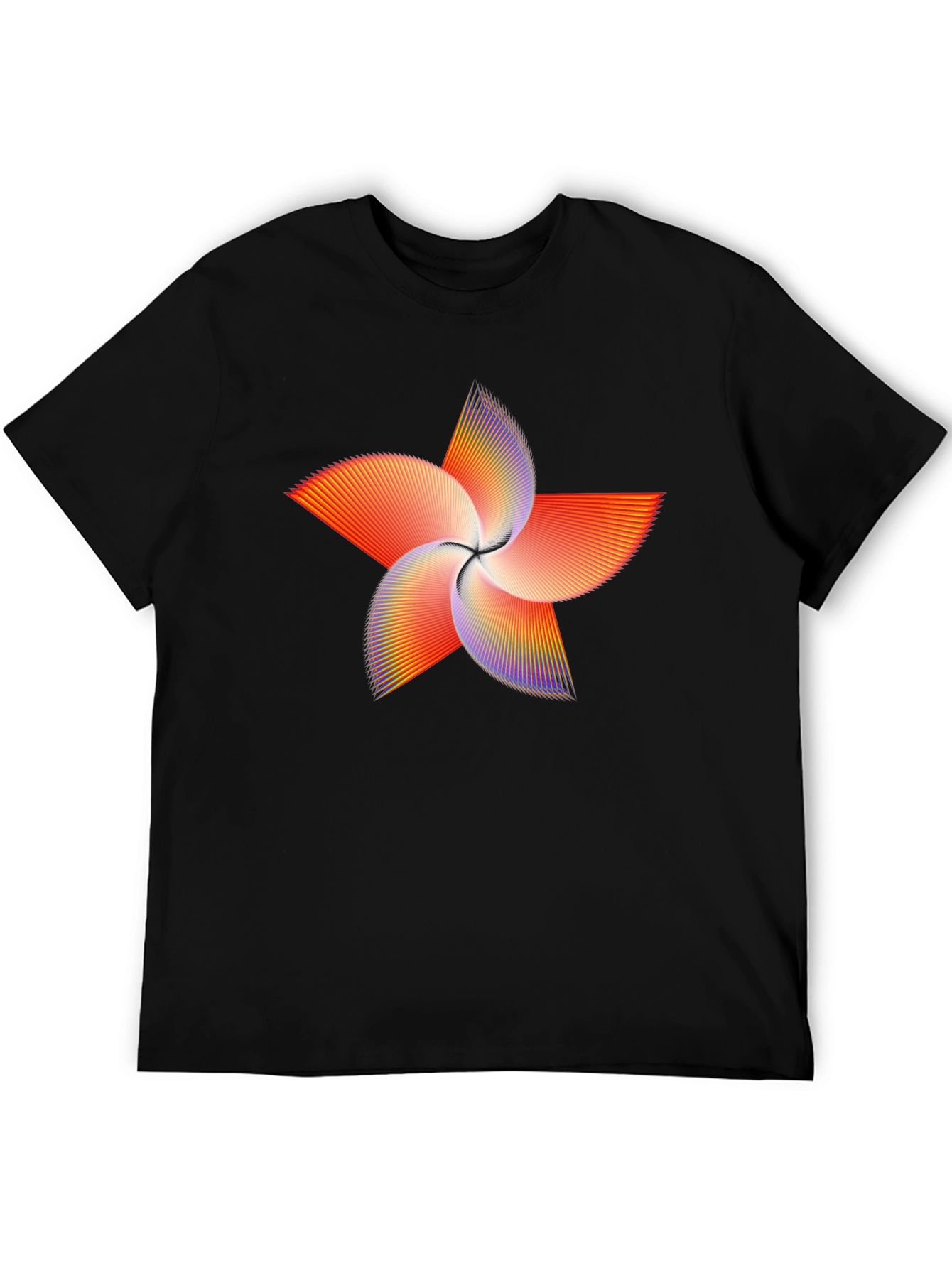 Abstract Starburst Graphic Tee - Black