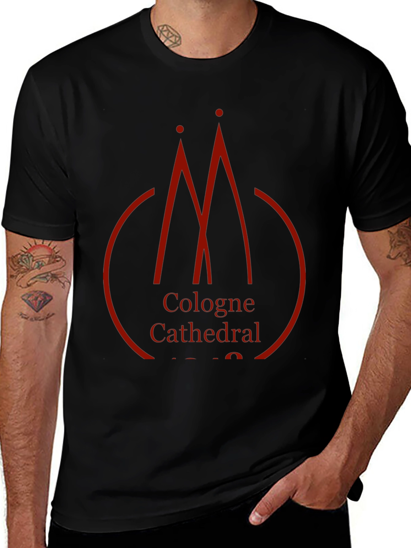 Cologne Cathedral Graphic Black T-Shirt