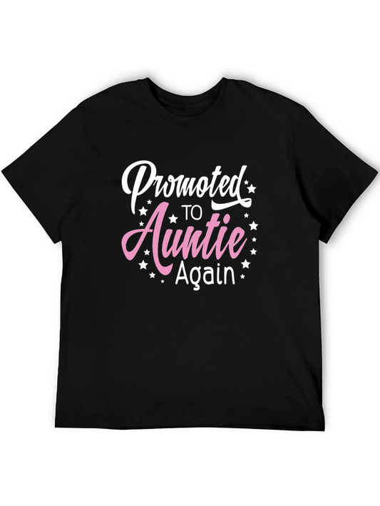 Promoted To Auntie Again Black T-Shirt